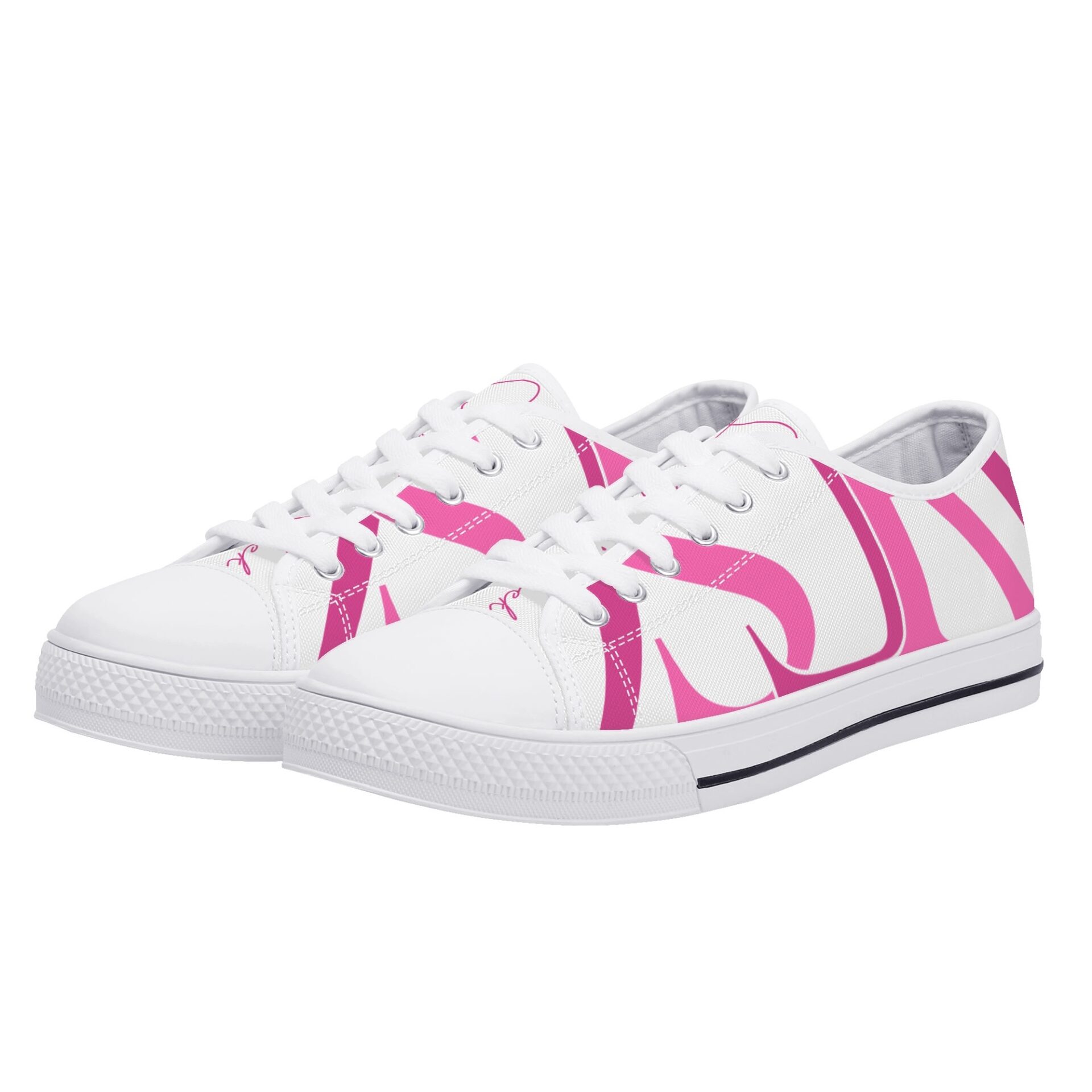 SLR PINK SIGNATURE LOGO Women’s Low Top Canvas Shoes - Image 5