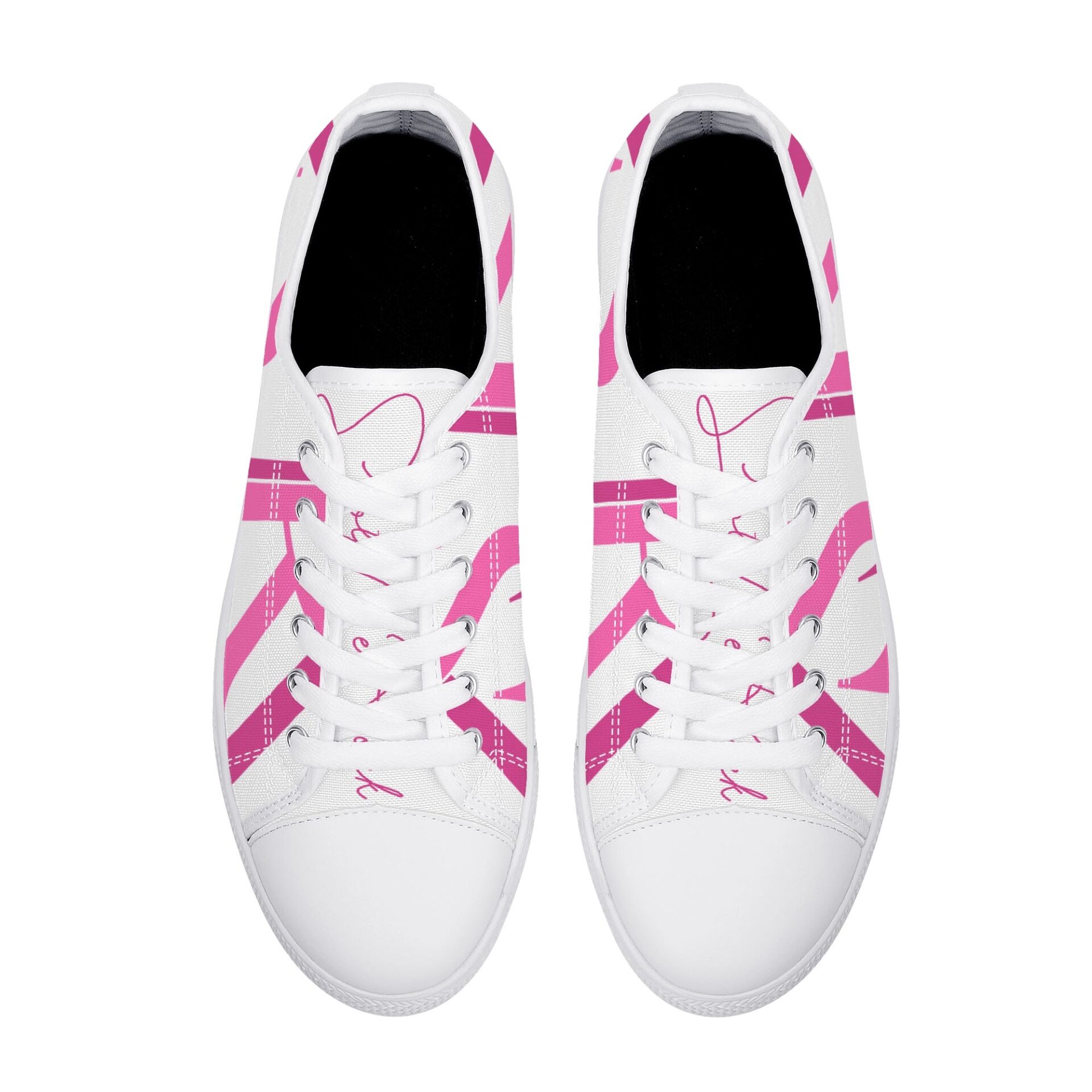 SLR PINK SIGNATURE LOGO Women’s Low Top Canvas Shoes - Image 6