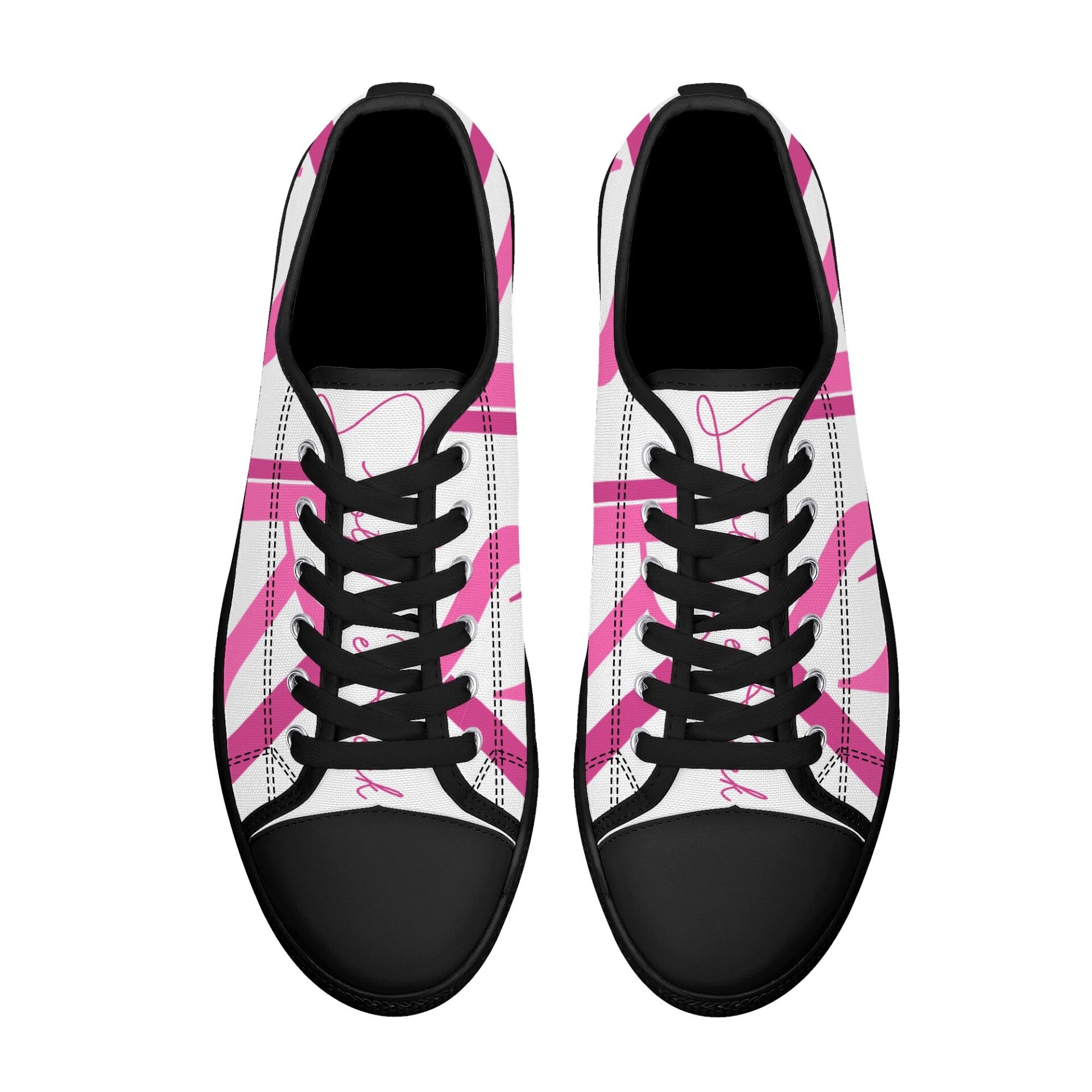 SLR PINK SIGNATURE LOGO Women’s Low Top Canvas Shoes - Image 2