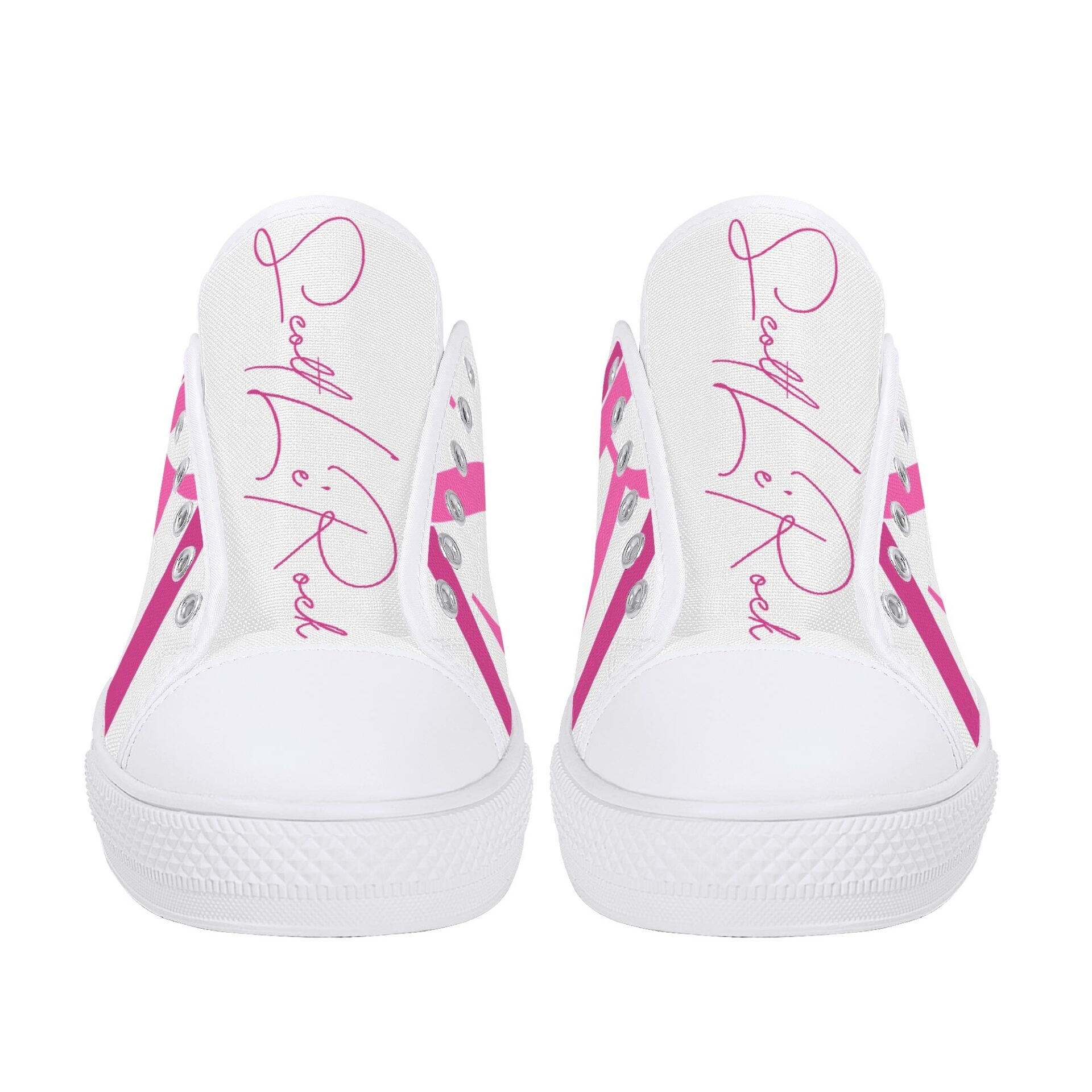 SLR PINK SIGNATURE LOGO Women’s Low Top Canvas Shoes - Image 8