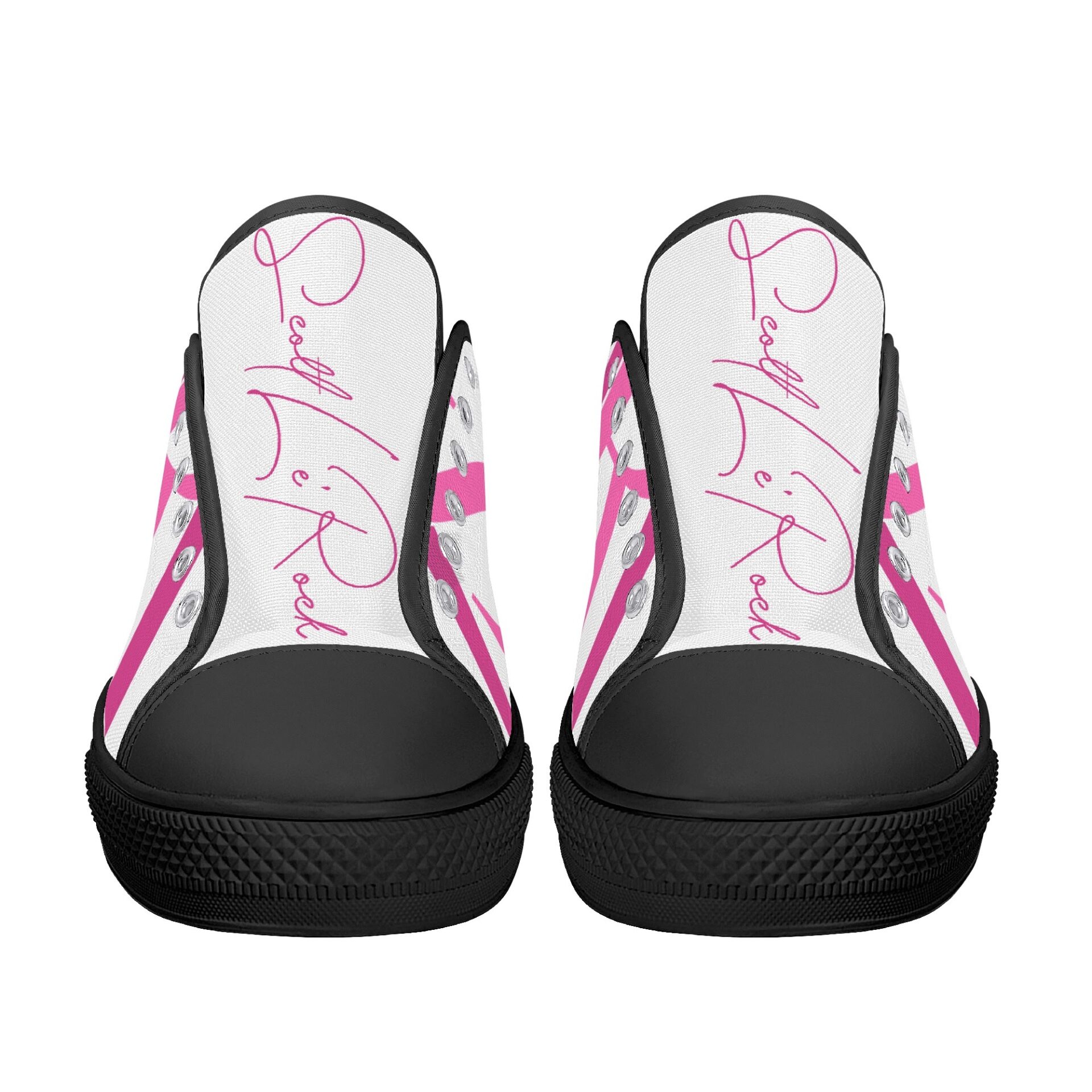 SLR PINK SIGNATURE LOGO Women’s Low Top Canvas Shoes - Image 4