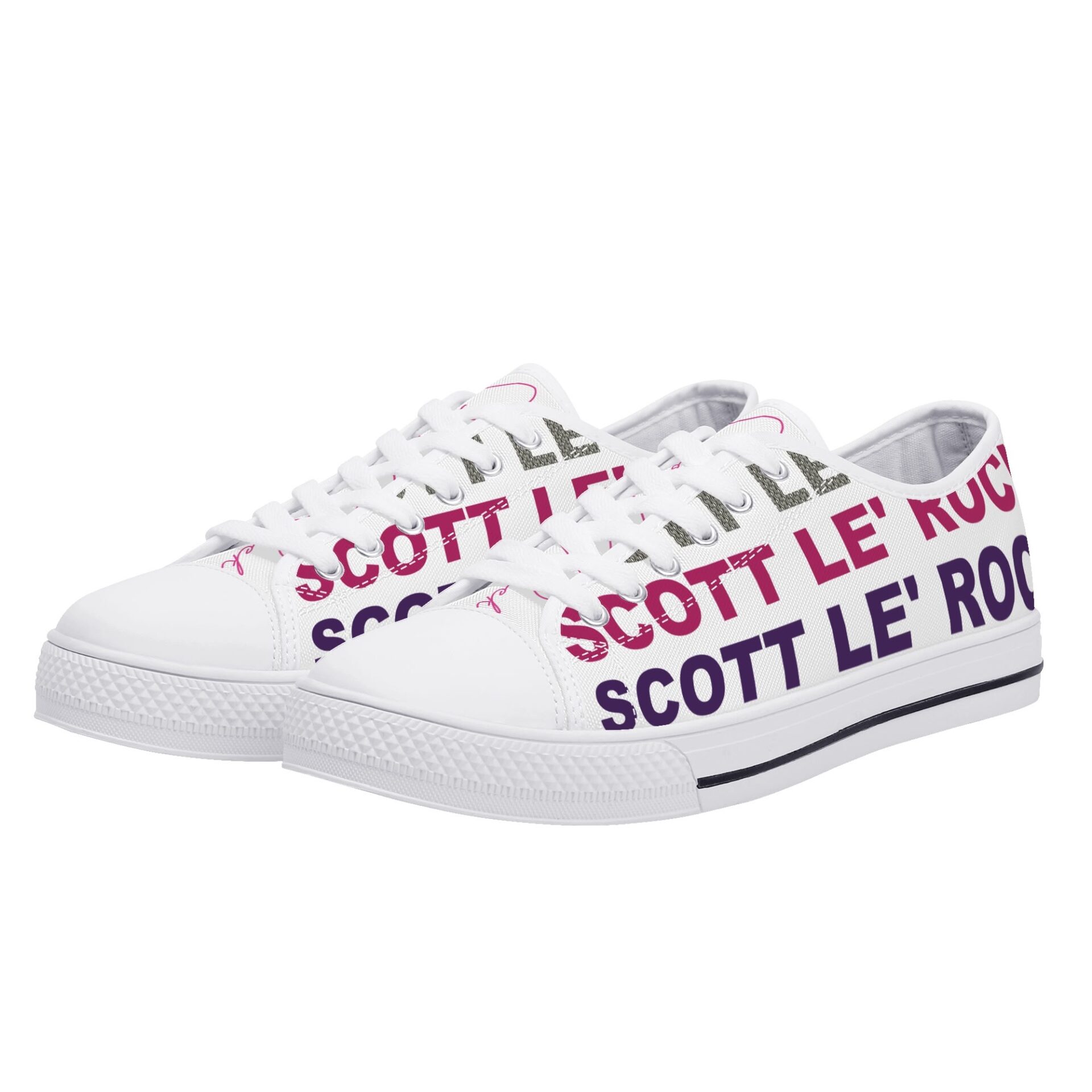 SLR NAME LOGO Women’s Low Top Canvas Shoes - Image 5