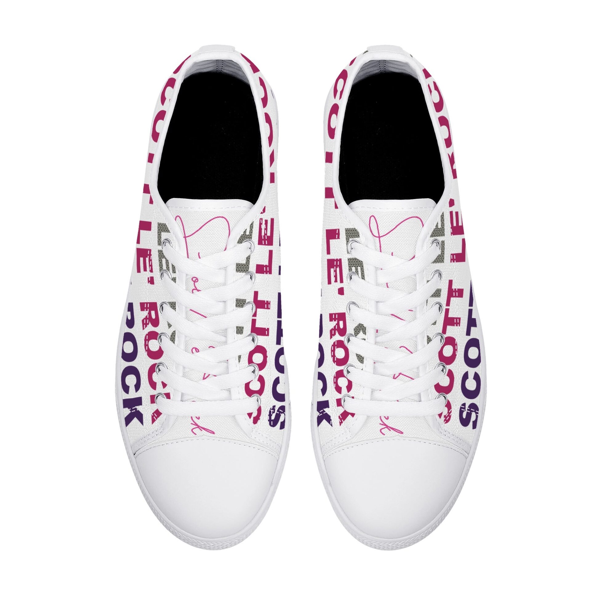 SLR NAME LOGO Women’s Low Top Canvas Shoes - Image 6