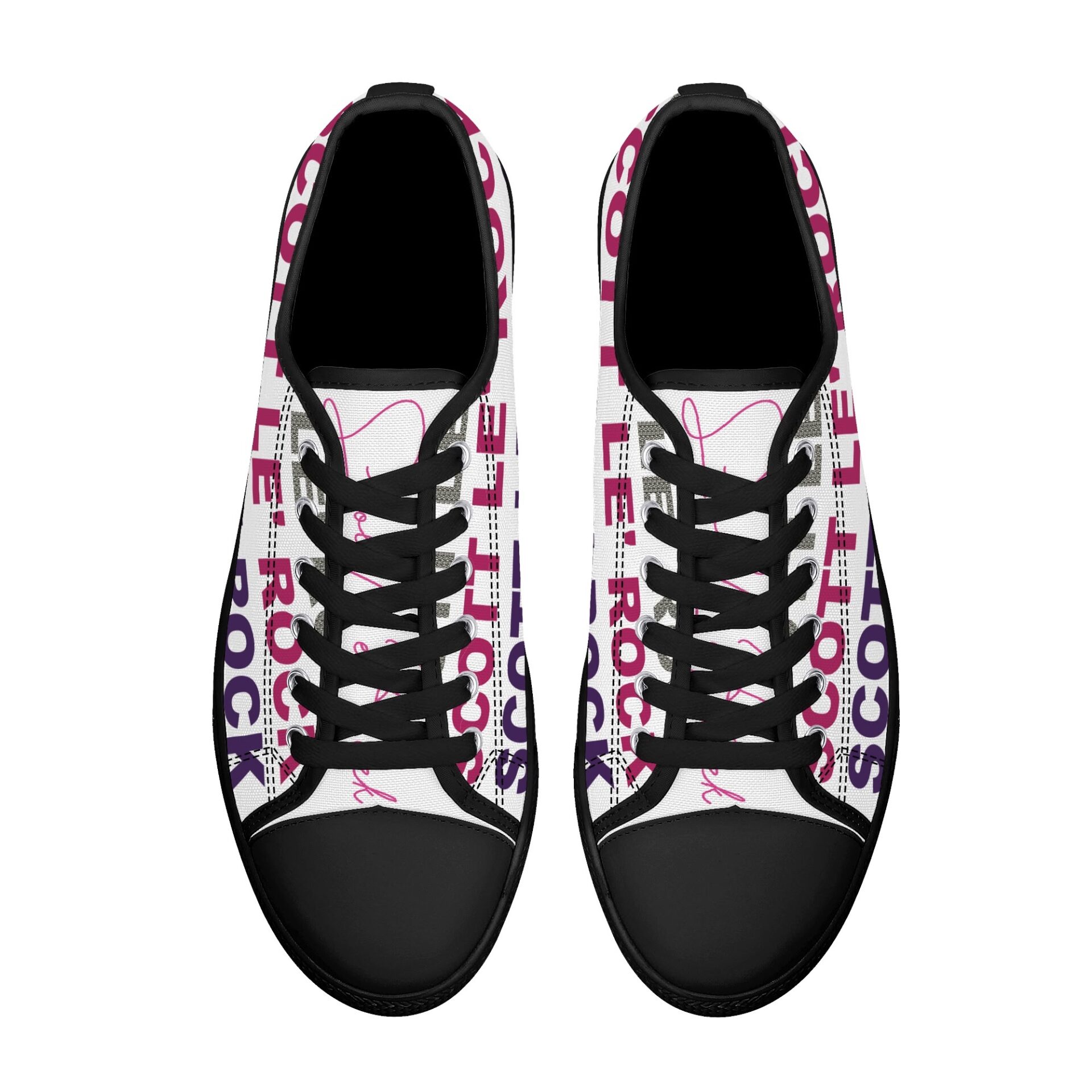SLR NAME LOGO Women’s Low Top Canvas Shoes - Image 2