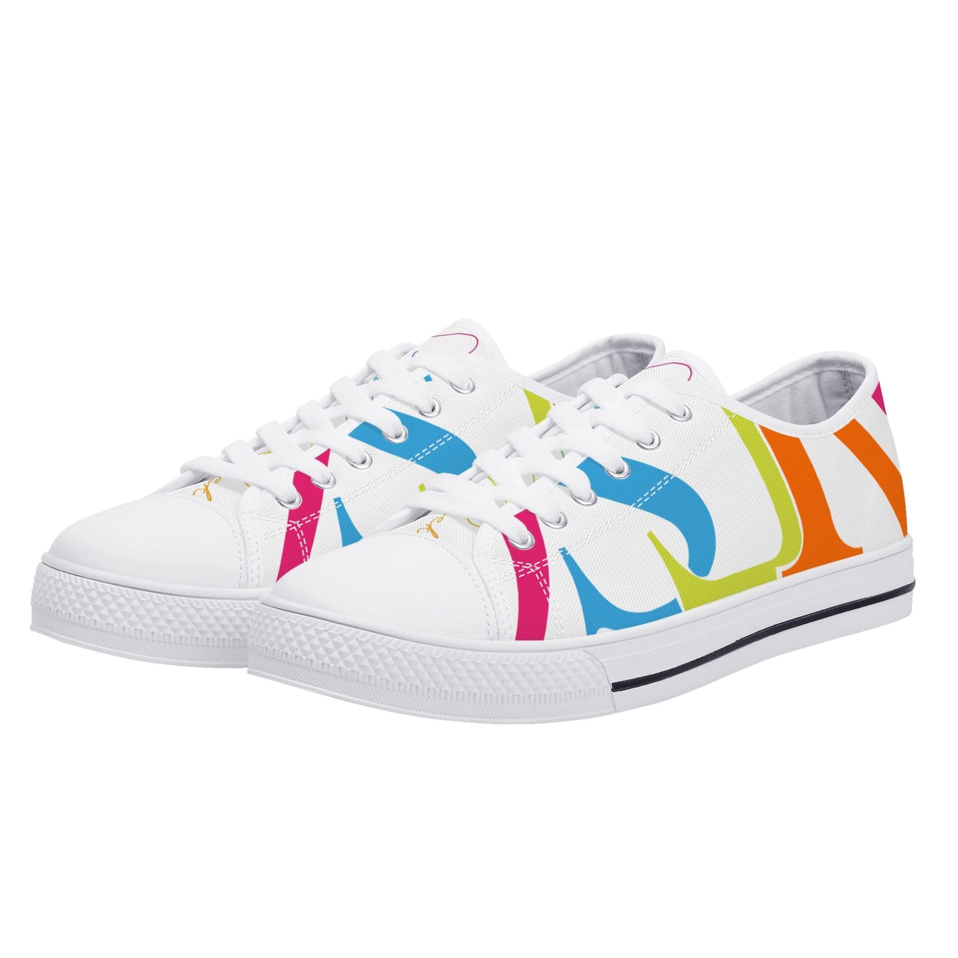 SLR PINK TRI-COLOR SIGNATURE LOGO Low Top Canvas Shoes - Image 5