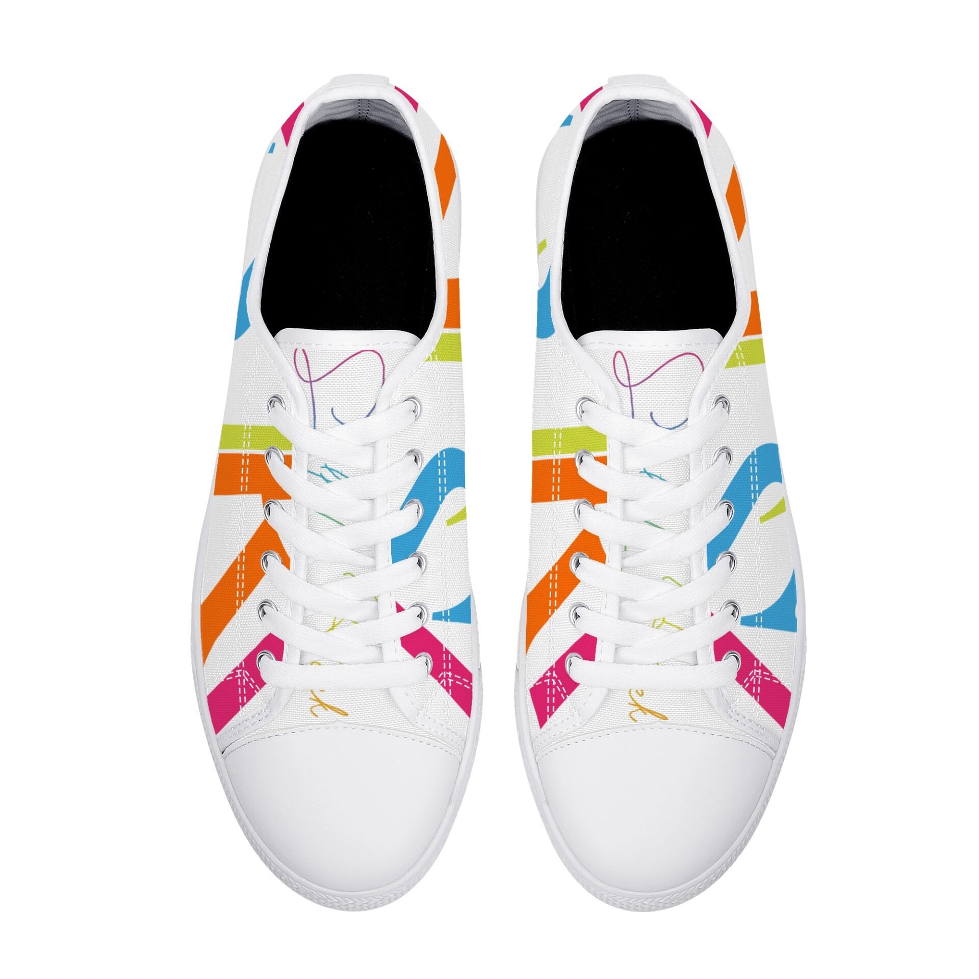 SLR PINK TRI-COLOR SIGNATURE LOGO Low Top Canvas Shoes - Image 6