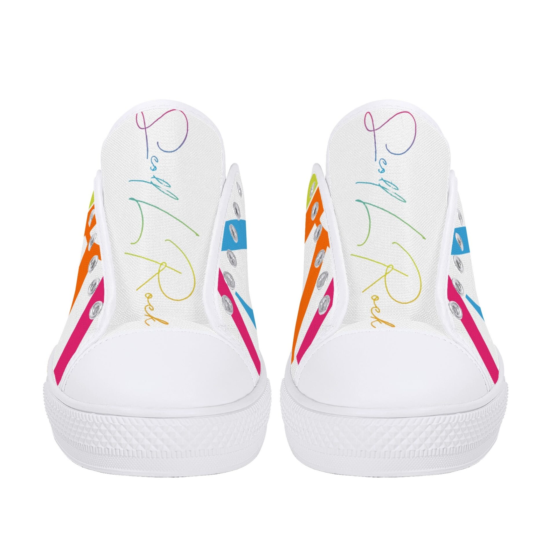 SLR PINK TRI-COLOR SIGNATURE LOGO Low Top Canvas Shoes - Image 8