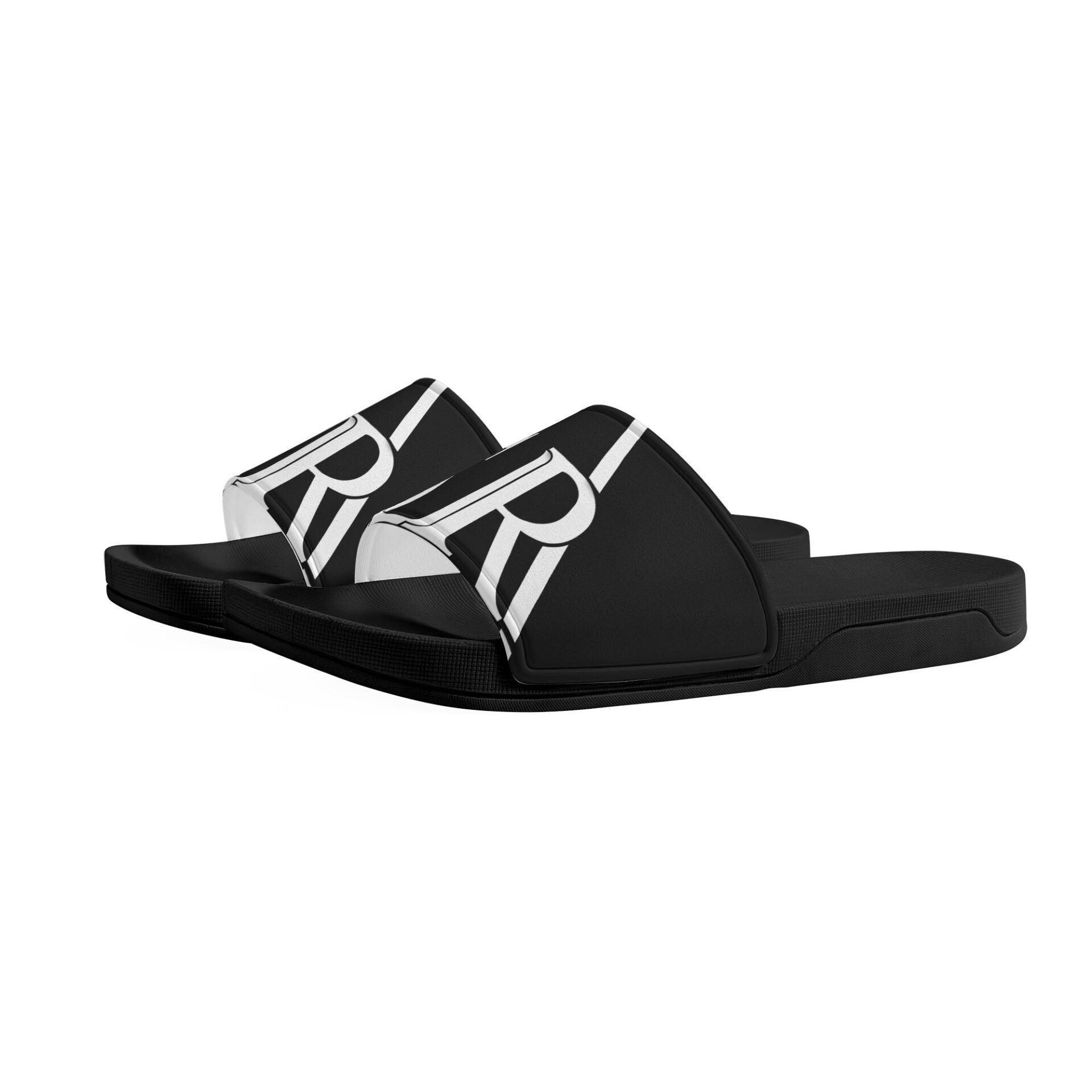 SLR Men’s ALL BLACK/WHITE Sandals - Image 2