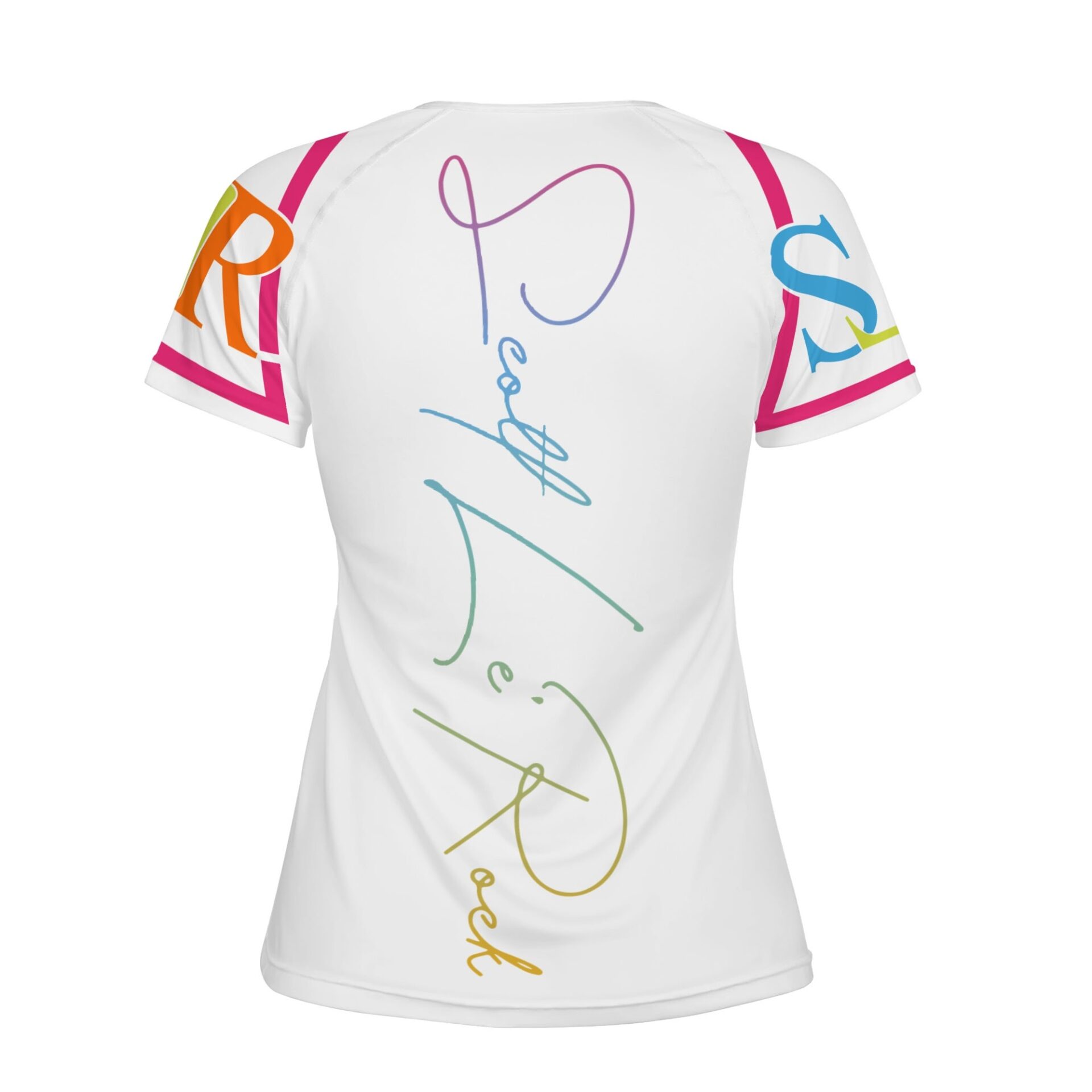 SLR WOMEN’S WHITE/TRI-COLOR LOGO TSHIRT - Image 2