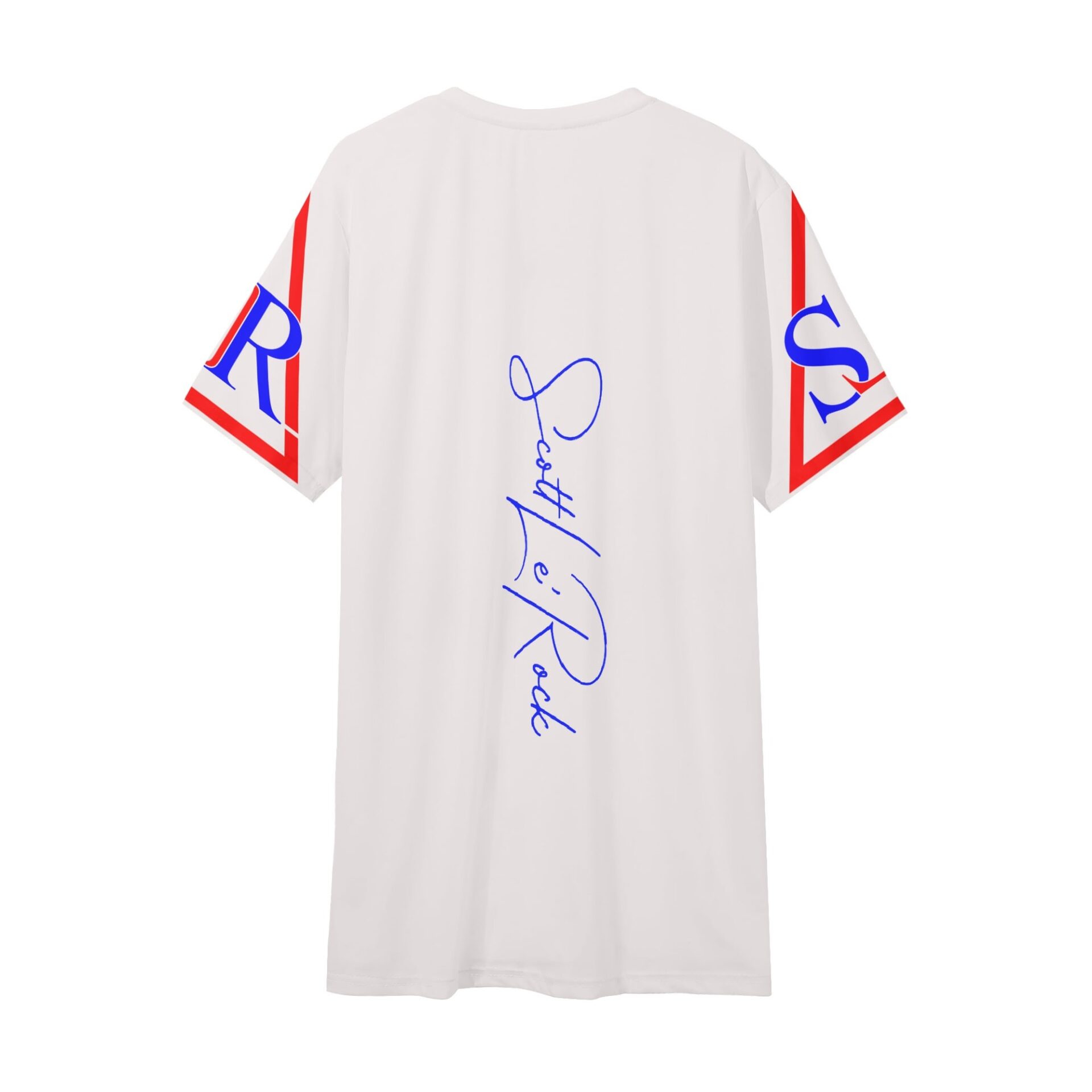 SLR Men’s WHITE/RED/ROYAL BLUE Short Sleeve V Neck T-shirt - Image 2