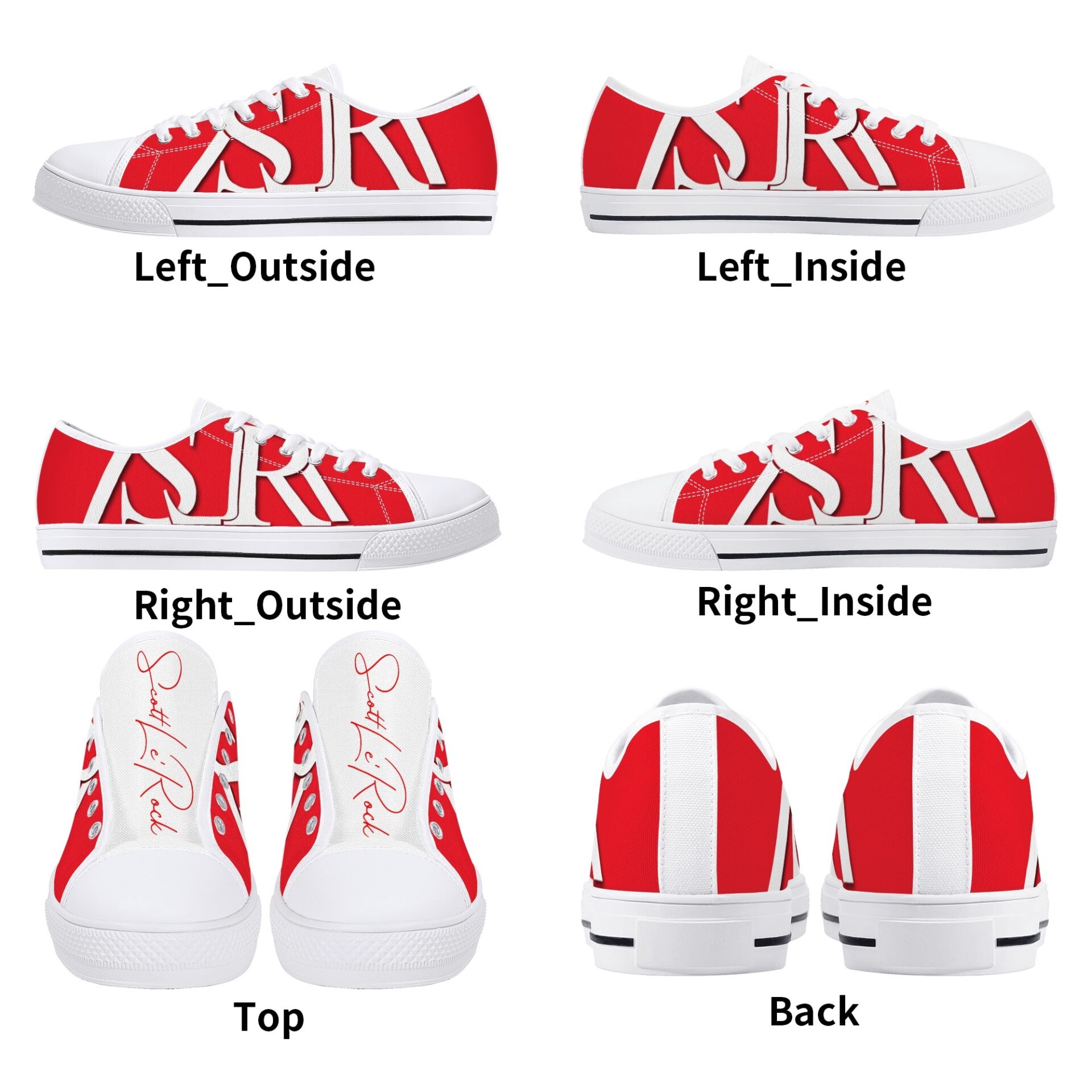 SLR Men RED/WHITE Low Top Shoes - Image 4