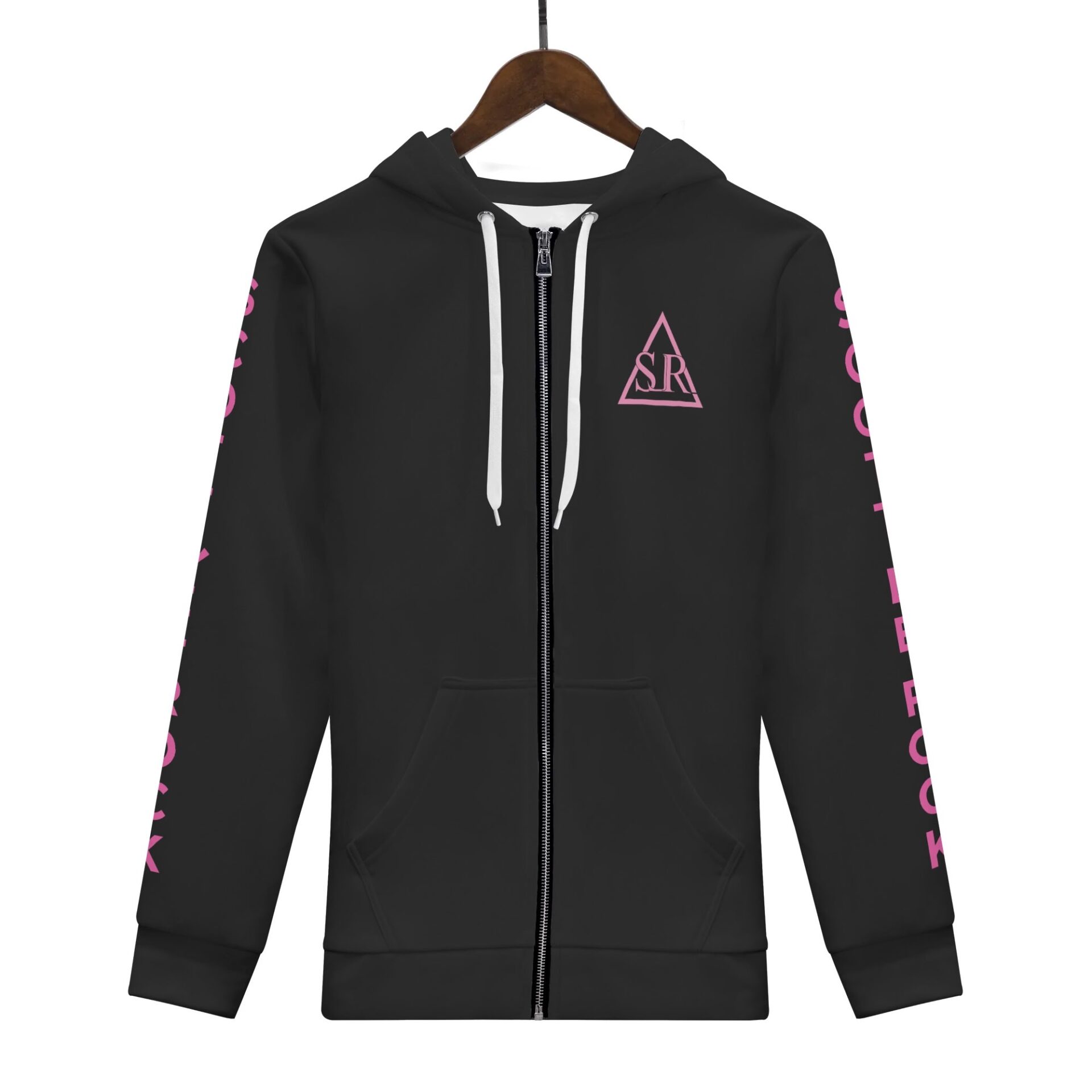SLR Women’s Black/Pink Zip Up Hoodie - Image 2