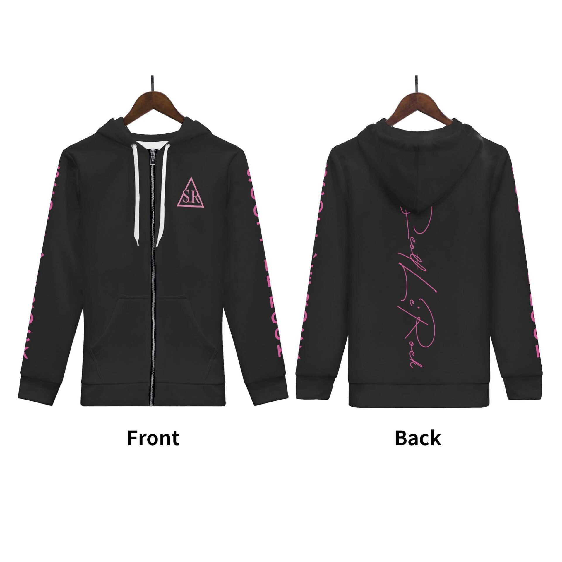 SLR Women’s Black/Pink Zip Up Hoodie - Image 4