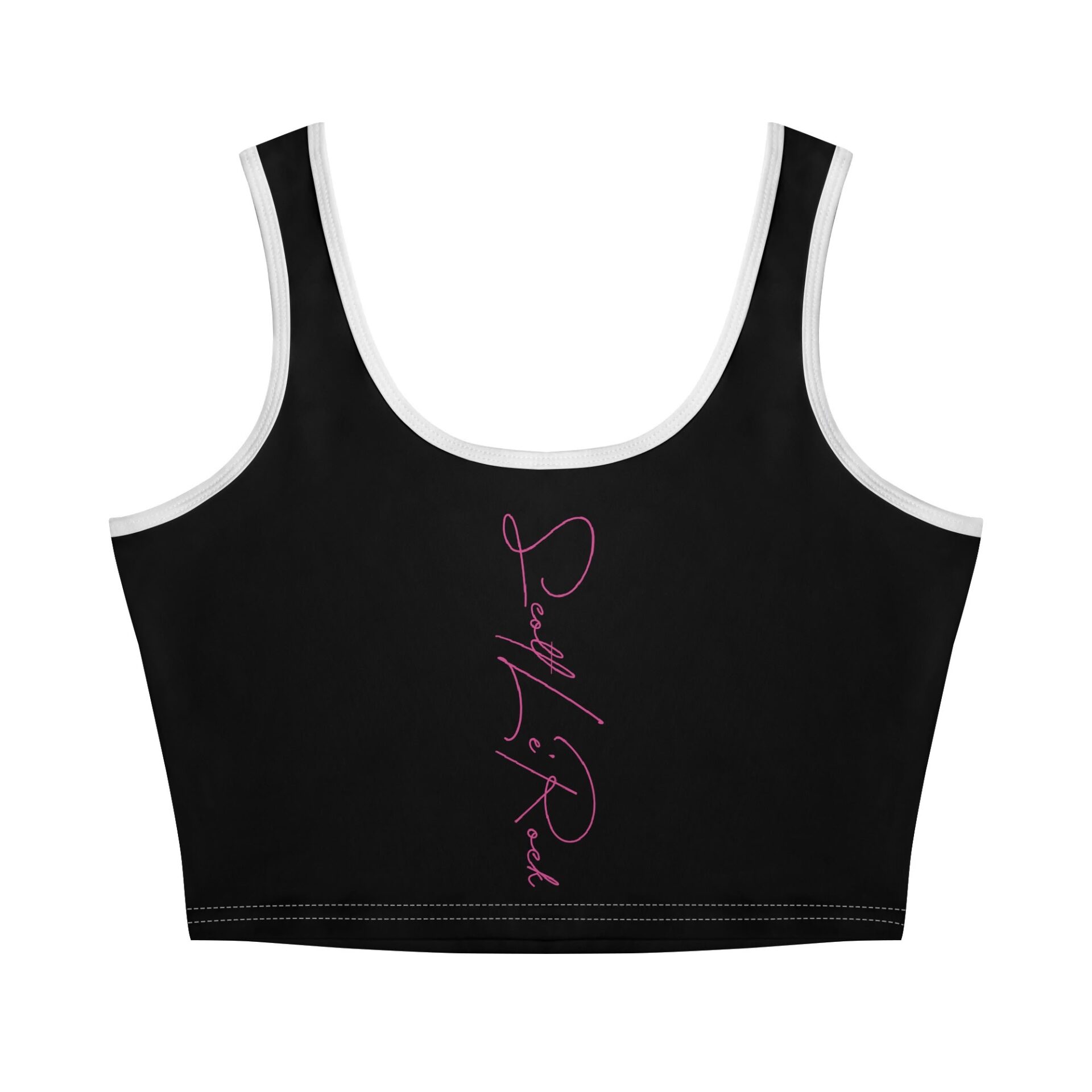 SLR Women’s Black/Pink Sleeveless Crop Top - Image 2