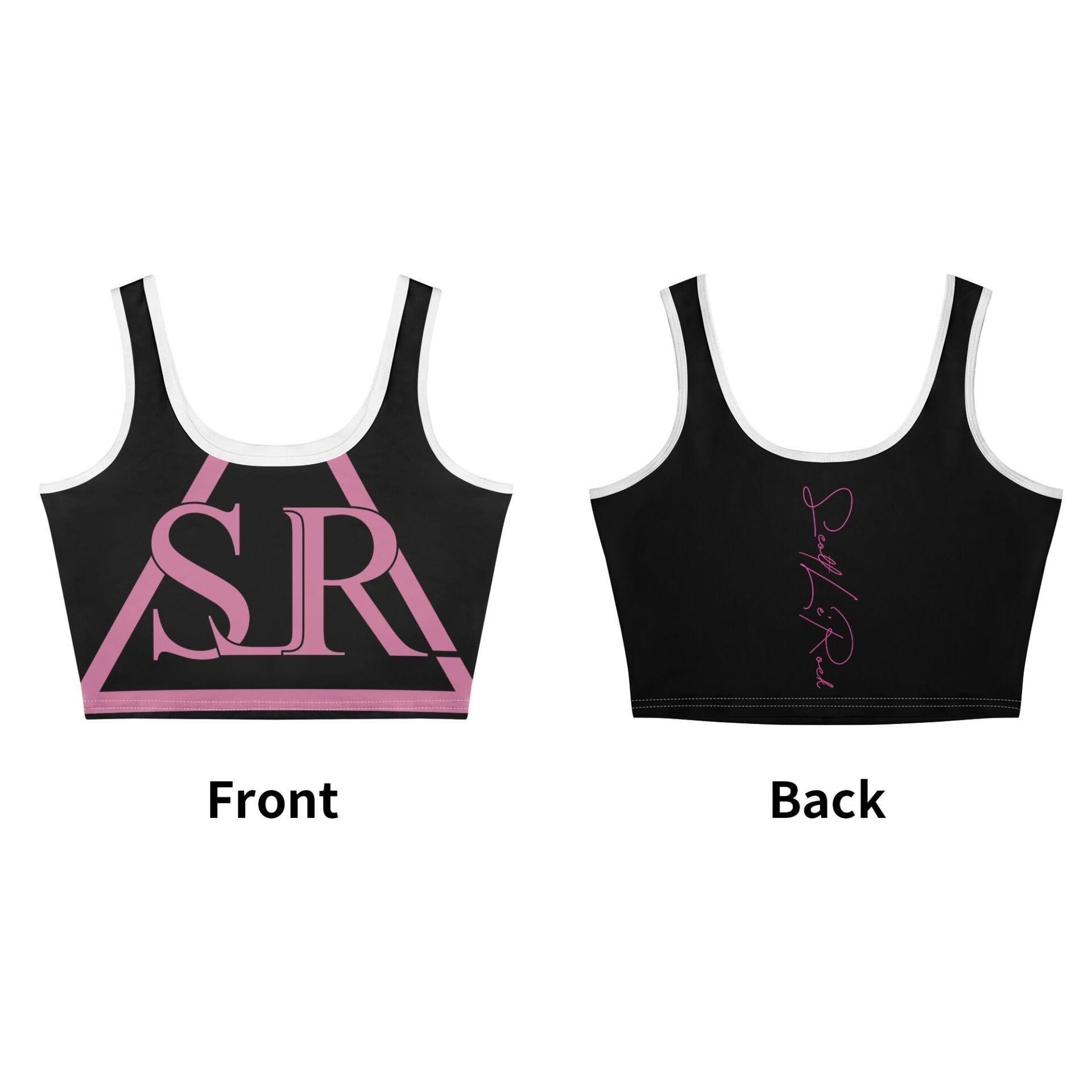 SLR Women’s Black/Pink Sleeveless Crop Top - Image 3