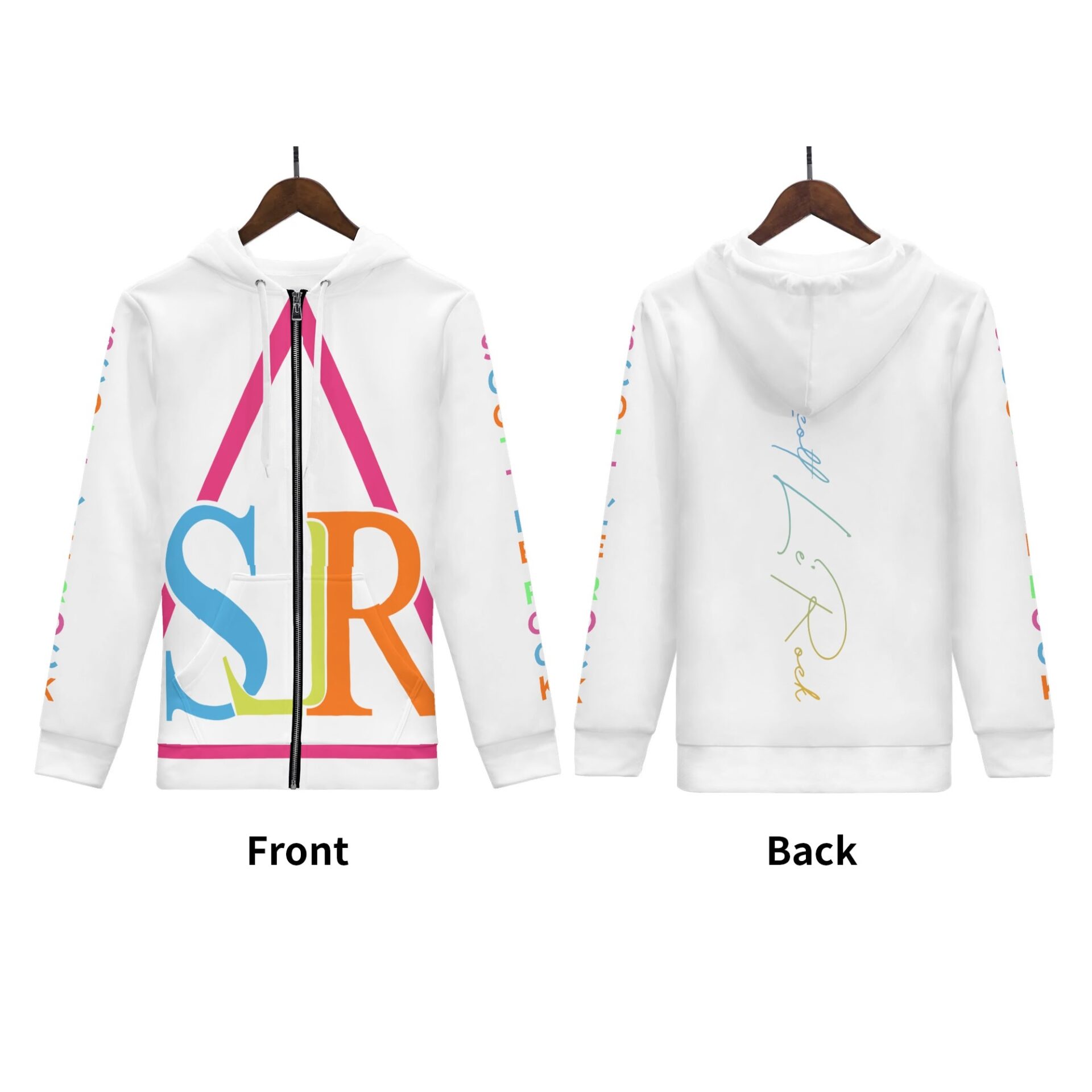 SLR Women’s White/Tri-color Zip Up Hoodie - Image 3