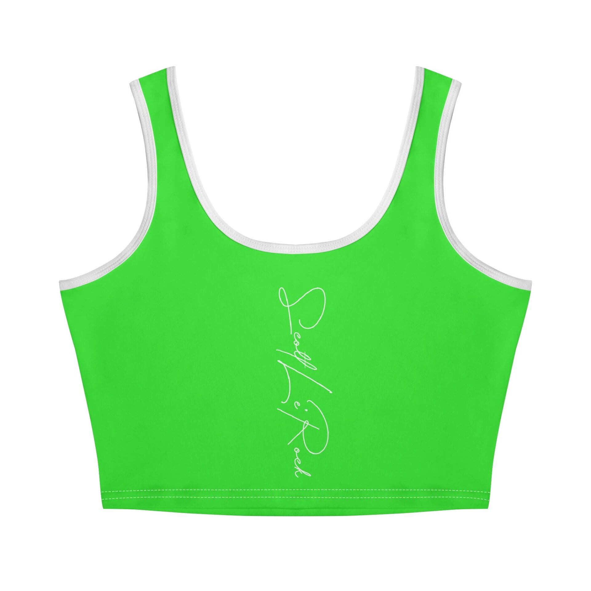 SLR Women’s Lime Green/White Sleeveless Crop Top - Image 2