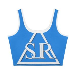 SLR Women’s Sea Blue/White Sleeveless Crop Top
