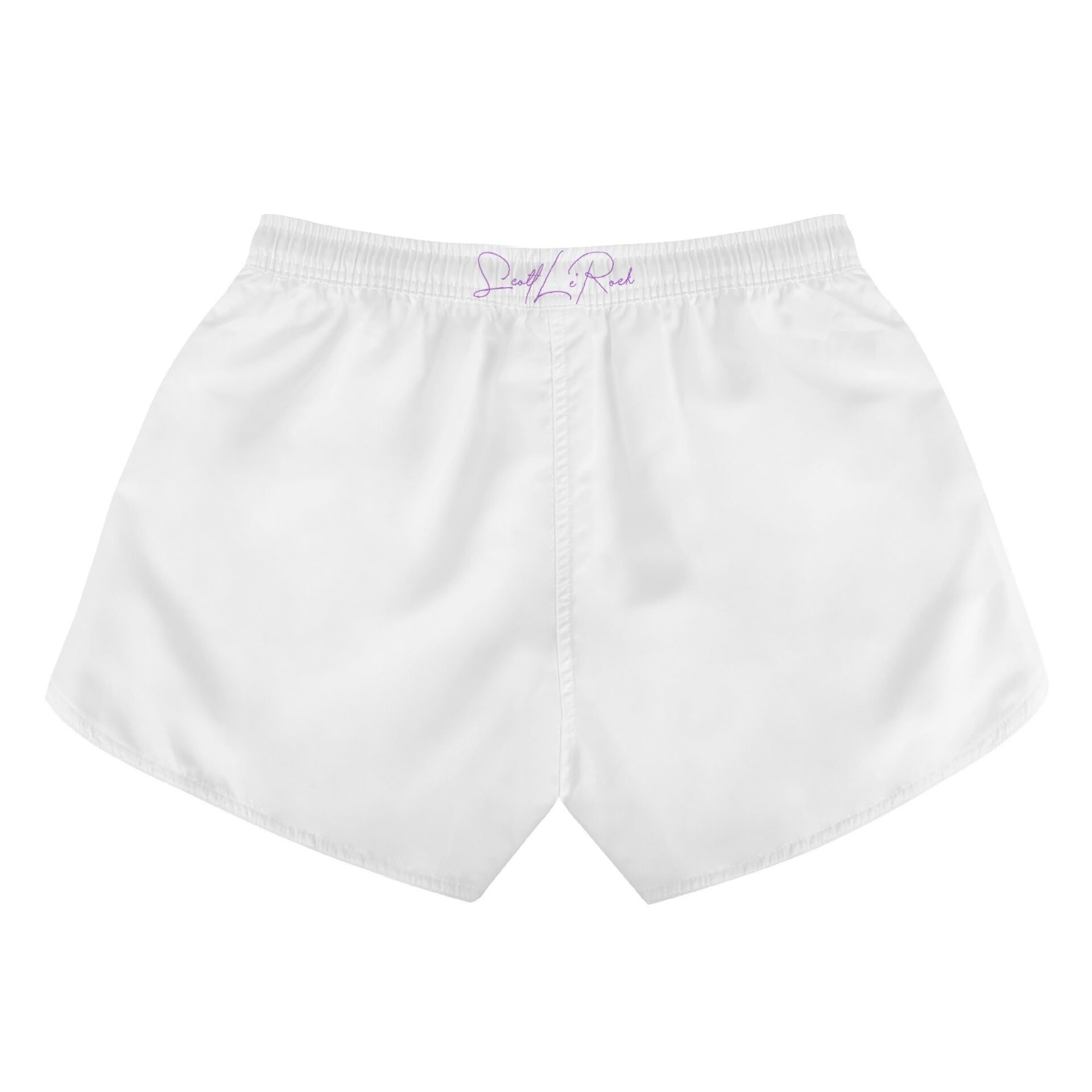 SLR White/Purple Women’s Beach Shorts - Image 2
