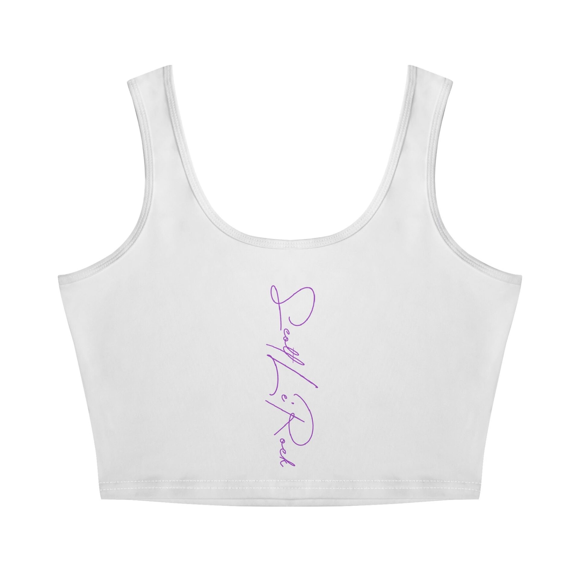 SLR Women’s White/Purple Sleeveless Crop Top - Image 2