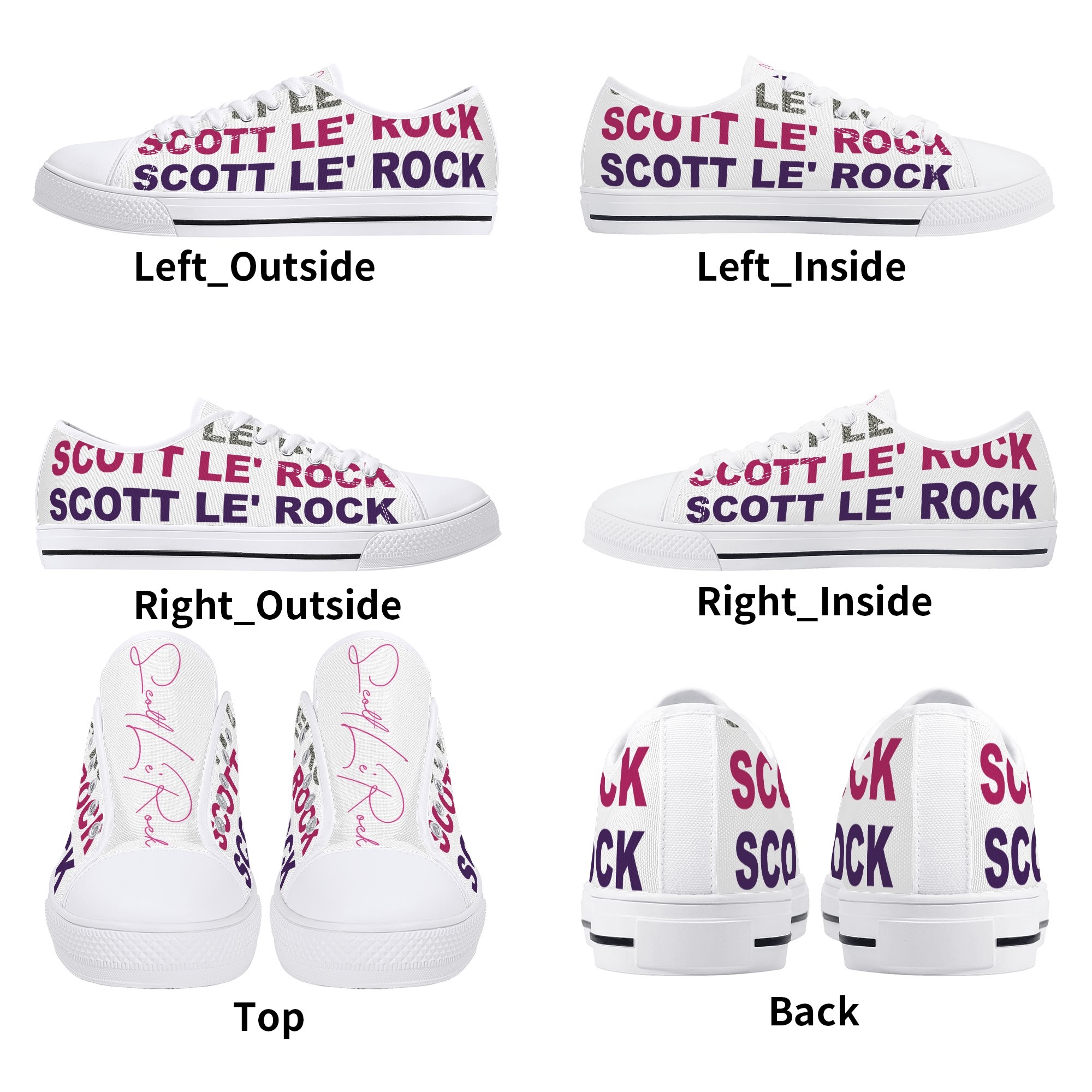 SLR NAME LOGO Women's Low Top Canvas Shoes - Image 5