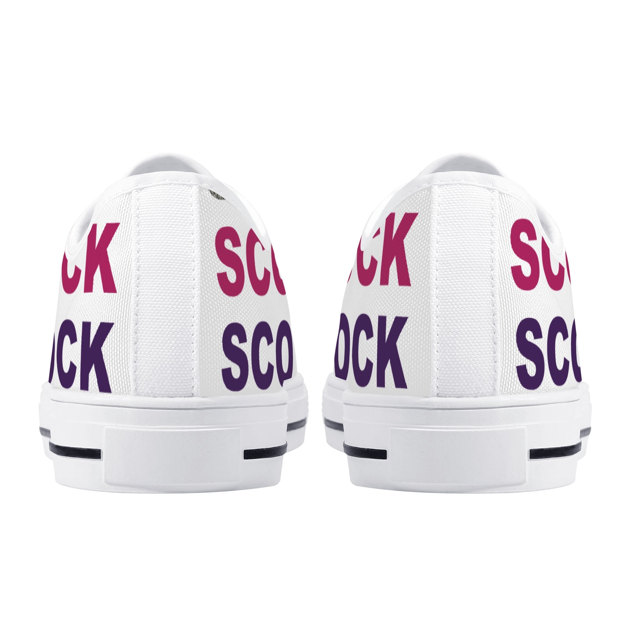 SLR NAME LOGO Women's Low Top Canvas Shoes - Image 4