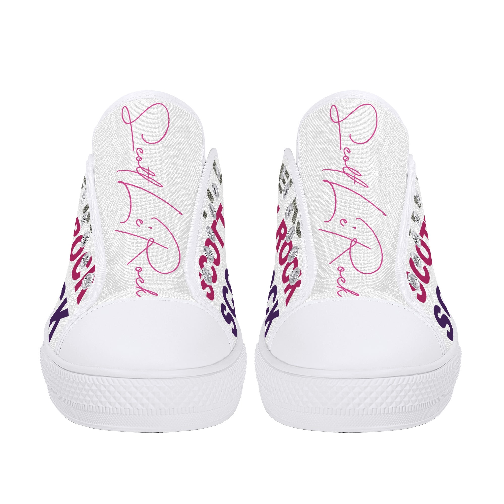 SLR NAME LOGO Women's Low Top Canvas Shoes - Image 2