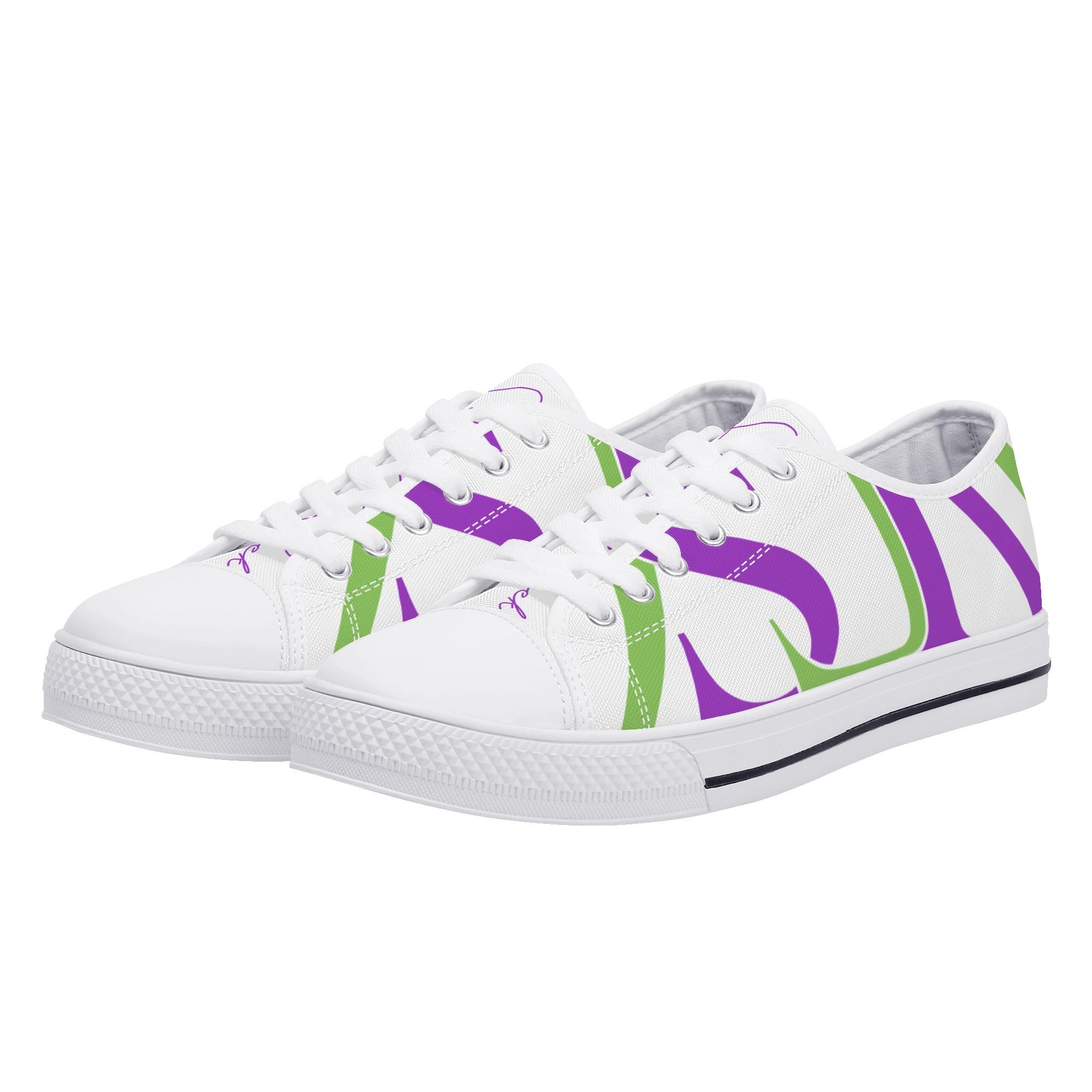 SLR Women's PURPLE TRI-COLOR Low Top Canvas Shoes - Image 2
