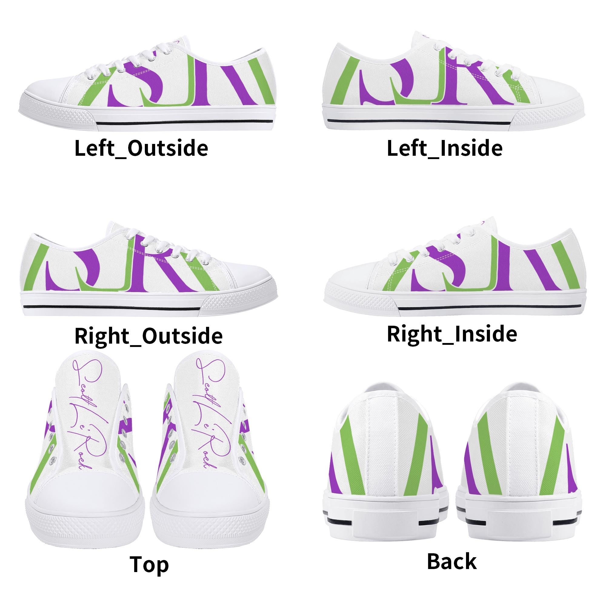SLR Women's PURPLE TRI-COLOR Low Top Canvas Shoes - Image 5