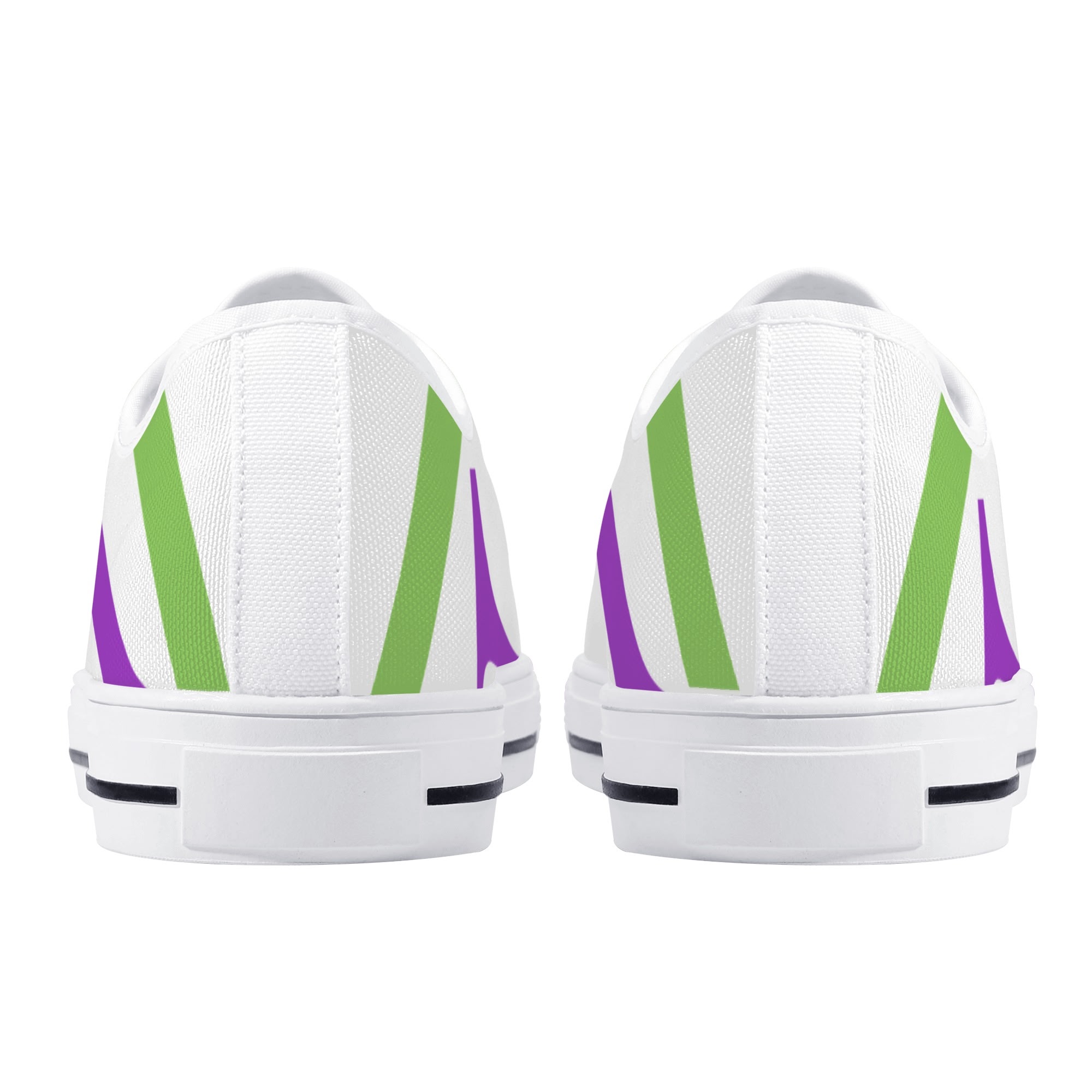 SLR Women's PURPLE TRI-COLOR Low Top Canvas Shoes - Image 4