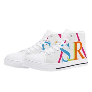 SLR PINK LOGO Women's High Top Canvas Shoes