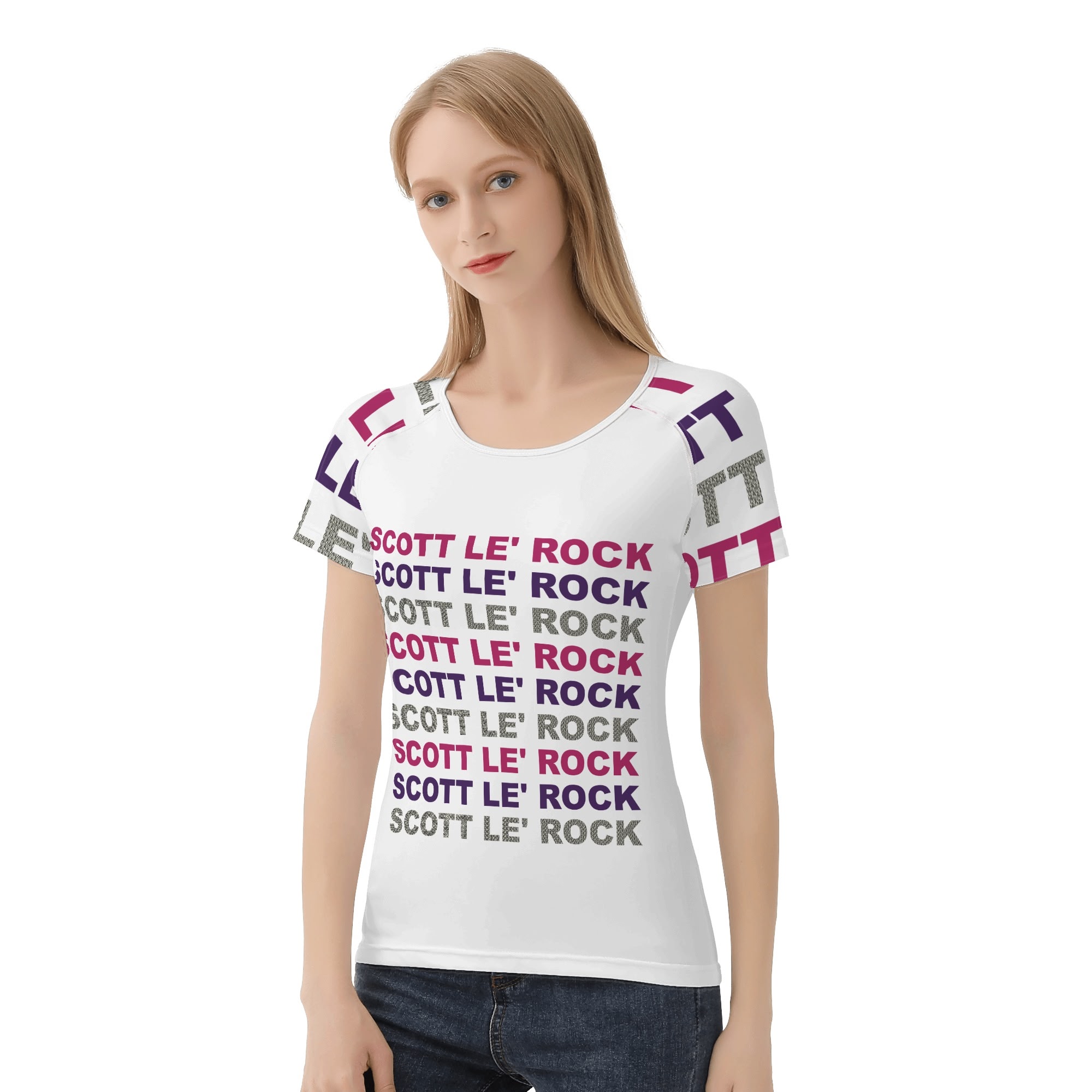 SLR WOMEN'S SLOGAN ALL OVER PRINT LOGO TSHIRT - Image 3