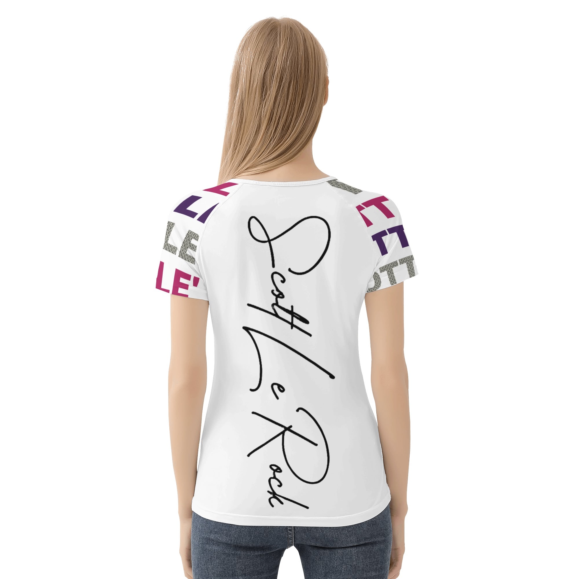 SLR WOMEN'S SLOGAN ALL OVER PRINT LOGO TSHIRT - Image 4