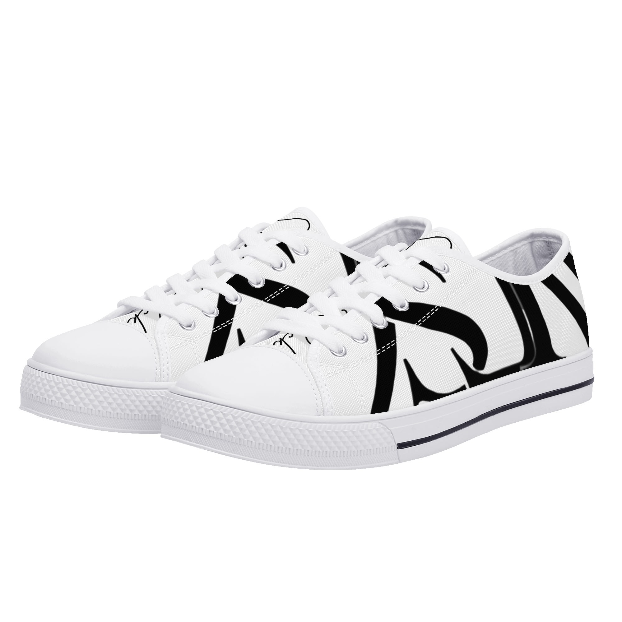 SLR BLACK TRI-ANGLE Low Top Canvas Shoes - Image 6