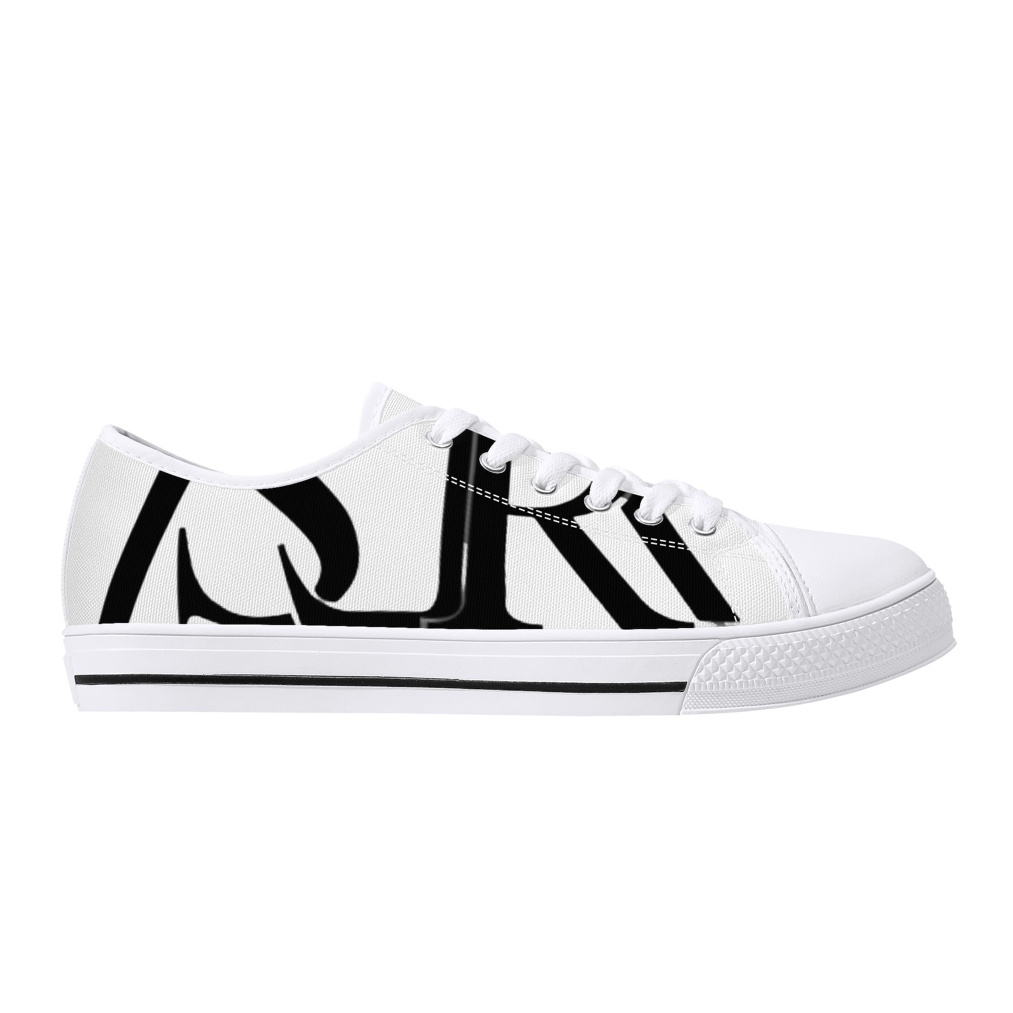 SLR BLACK TRI-ANGLE Low Top Canvas Shoes - Image 10