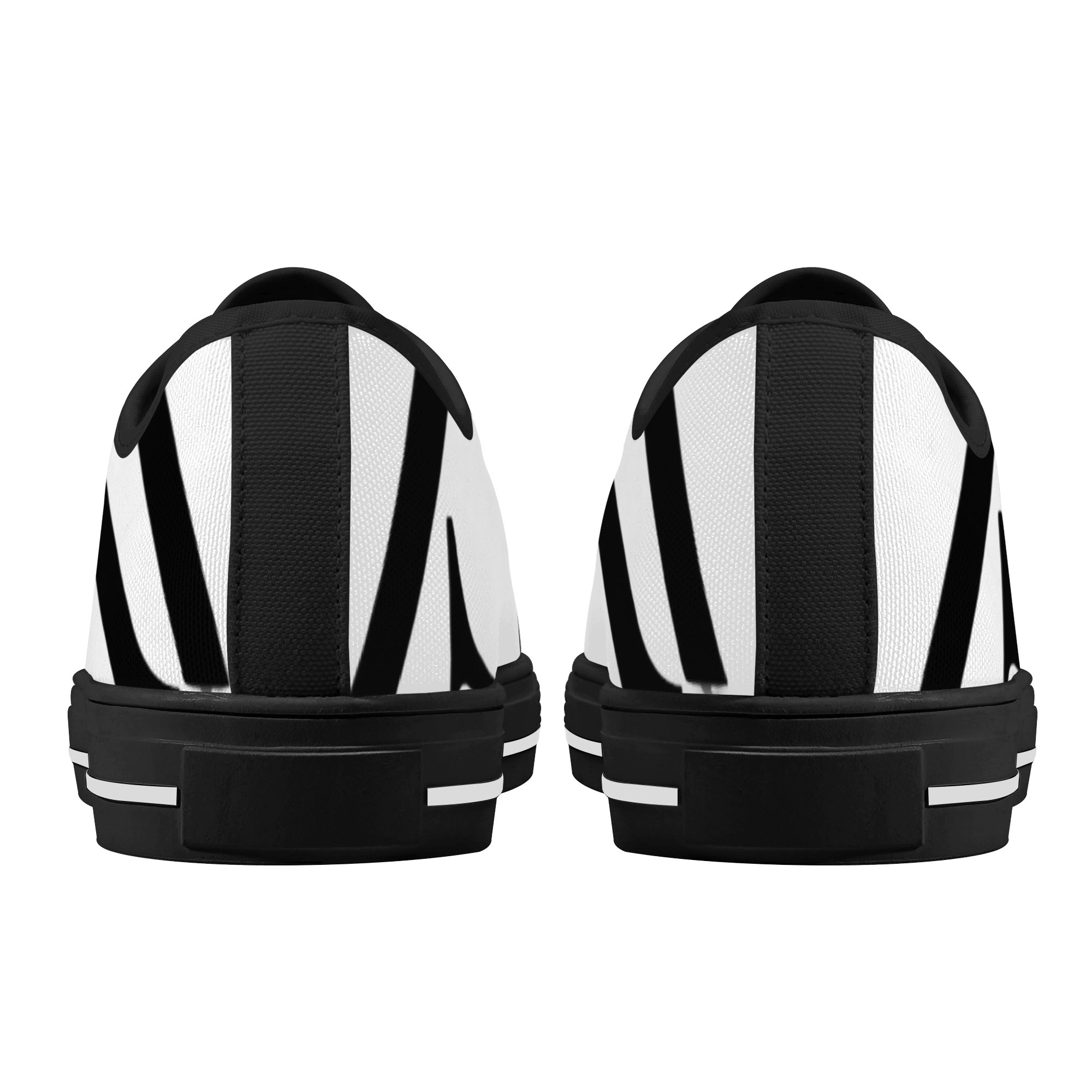 SLR BLACK TRI-ANGLE Low Top Canvas Shoes - Image 4