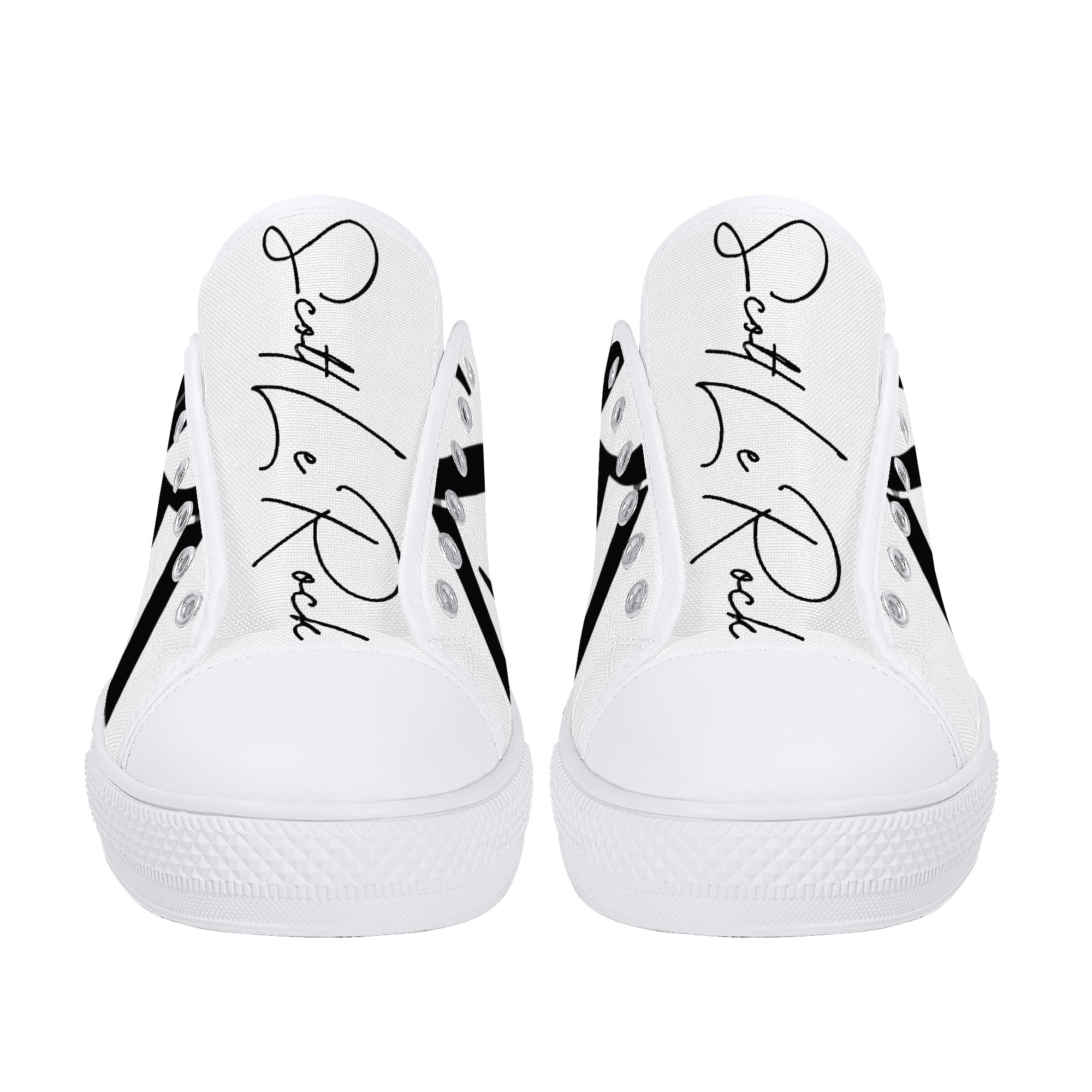 SLR BLACK TRI-ANGLE Low Top Canvas Shoes - Image 7