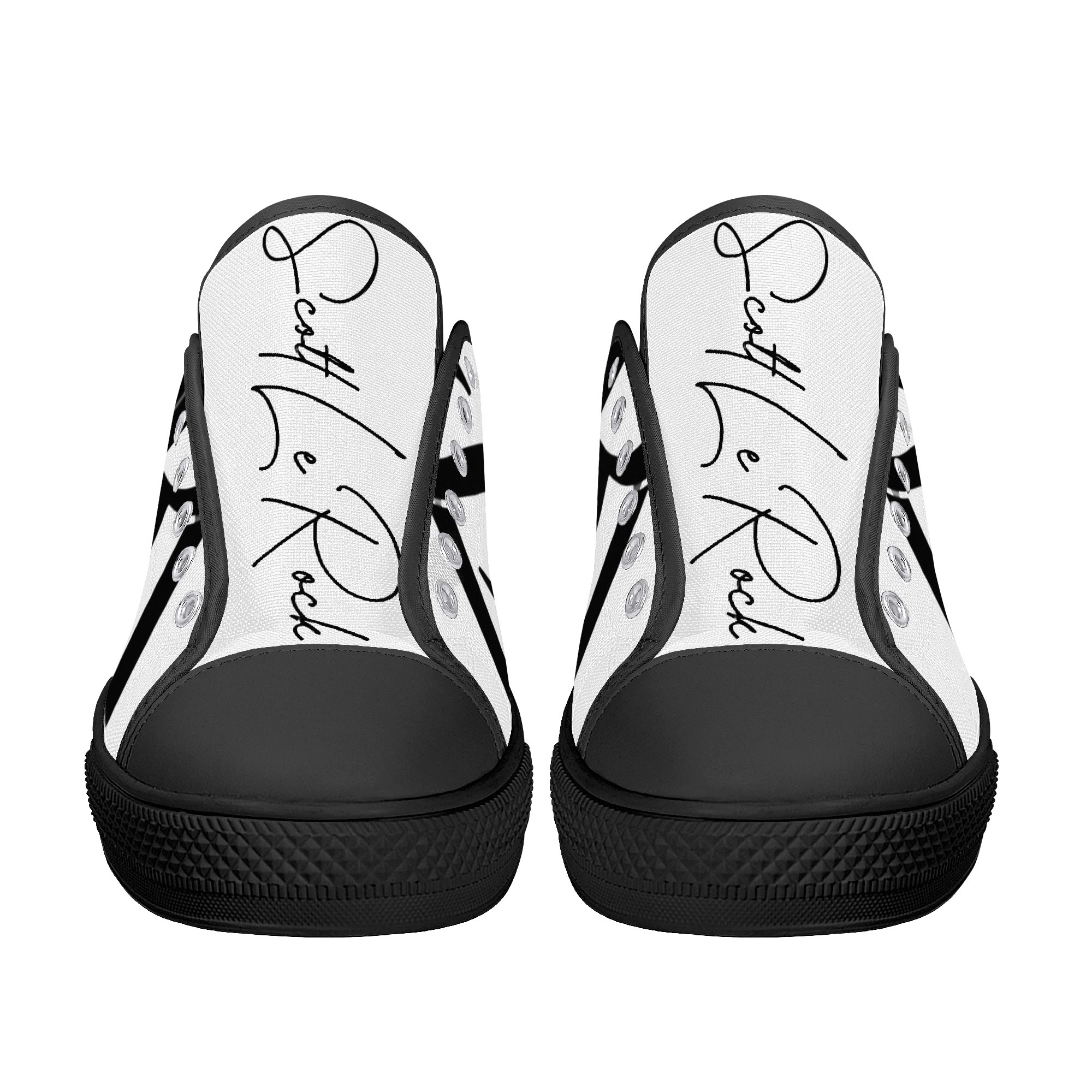 SLR BLACK TRI-ANGLE Low Top Canvas Shoes - Image 2
