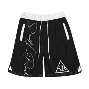 SLR Men's BLACK/WHITE LOGO Swim Trunks
