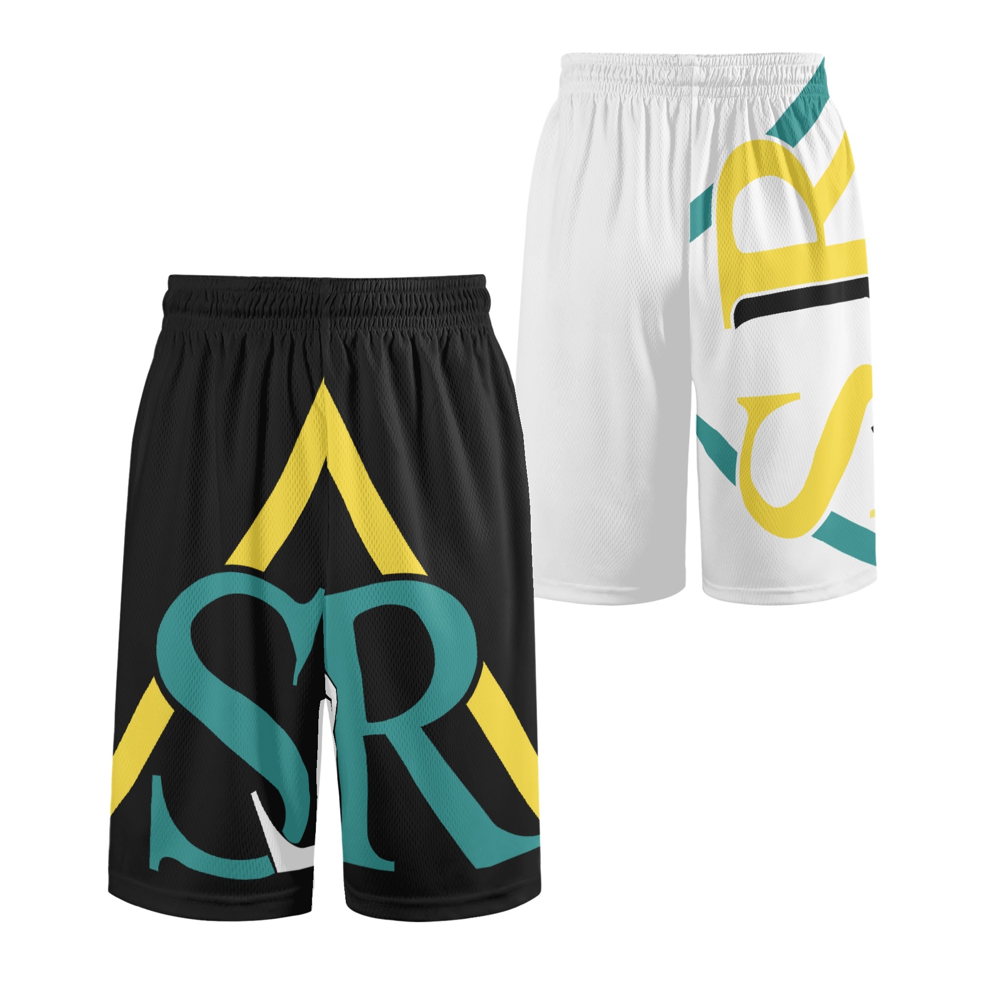 SLR Black/Tri-Color Men's Basketball Shorts