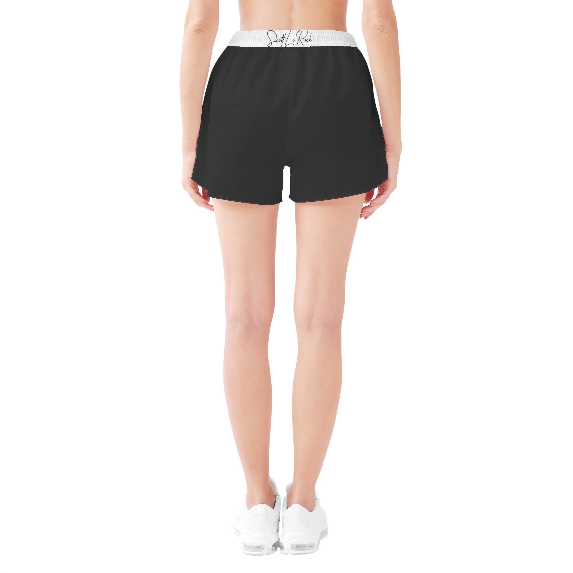 SLR BLACK/WHITE Women's Beach Shorts - Image 4