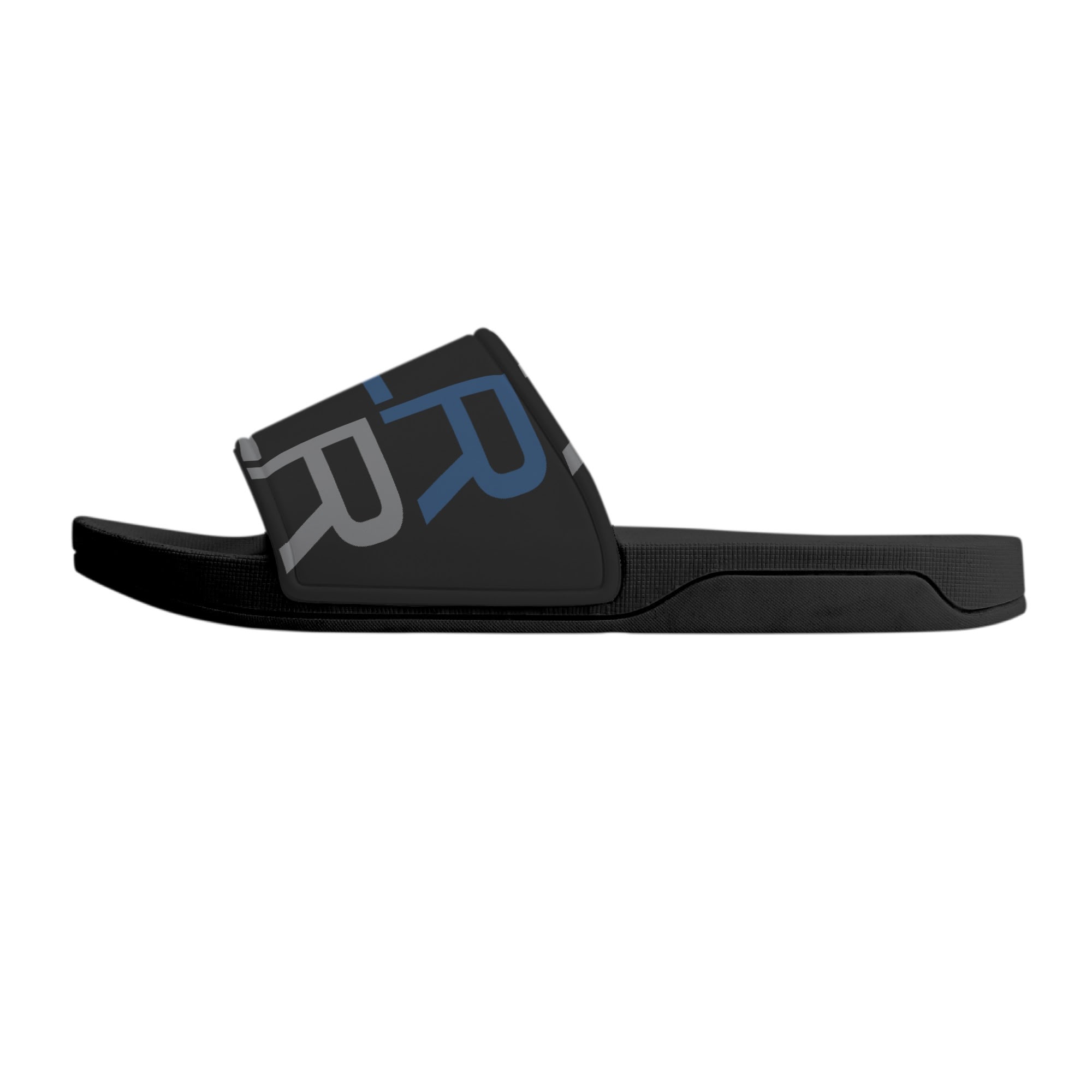 SLR men's BLUE/GREY LOGO SANDALS - Image 3
