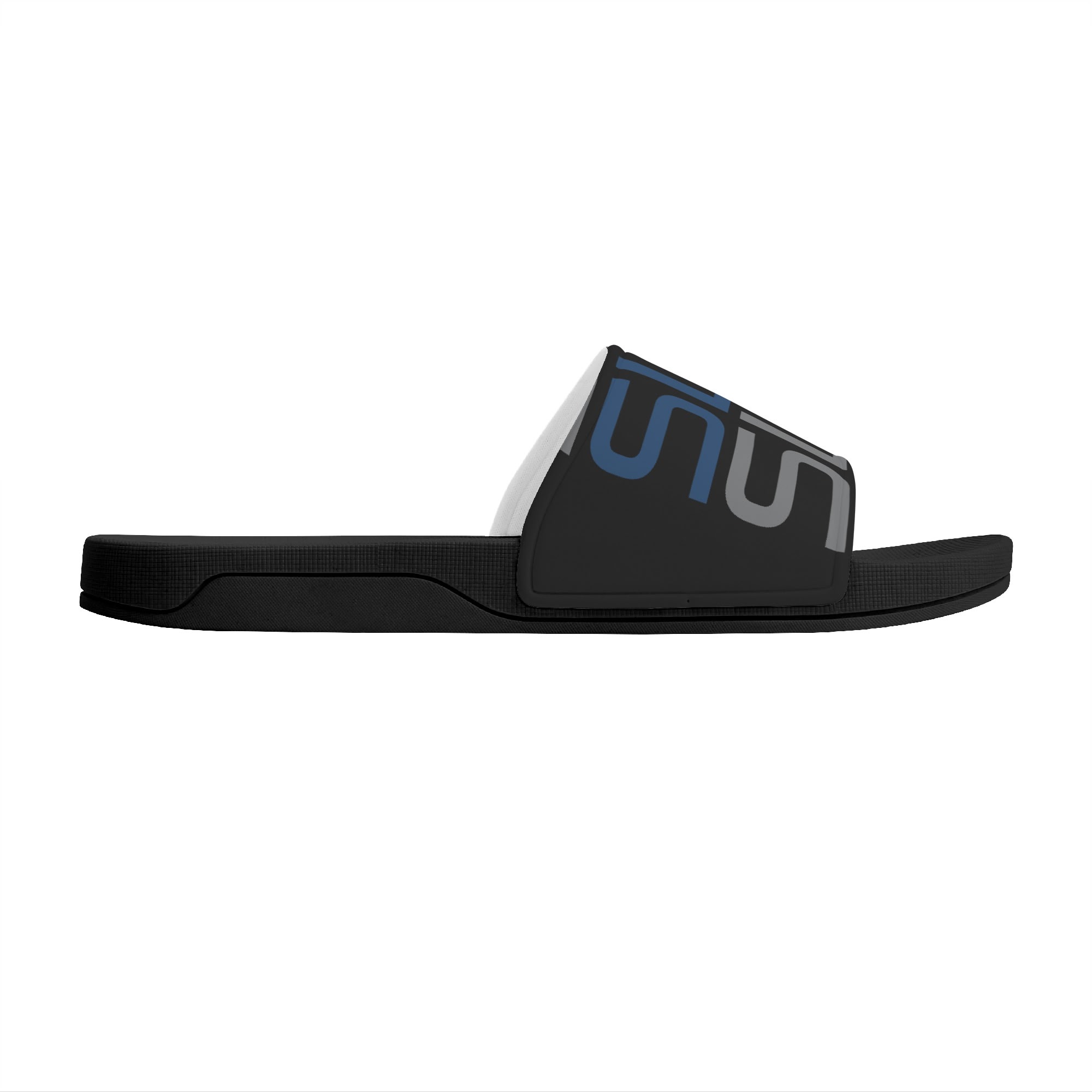 SLR men's BLUE/GREY LOGO SANDALS - Image 4