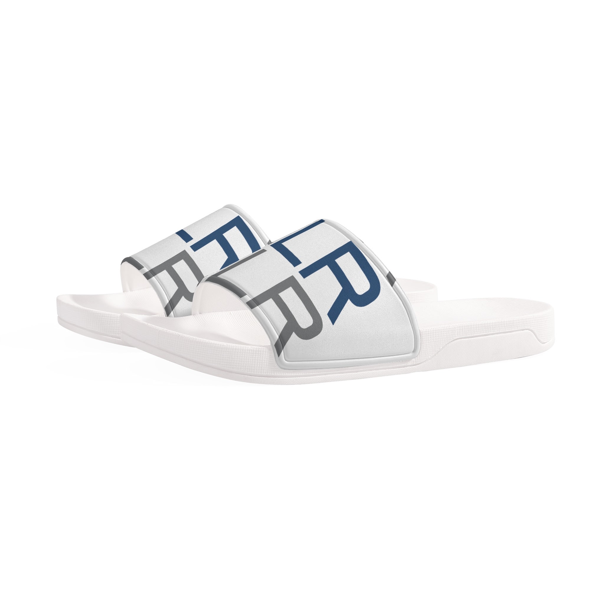 SLR men's BLUE/GREY LOGO SANDALS - Image 2