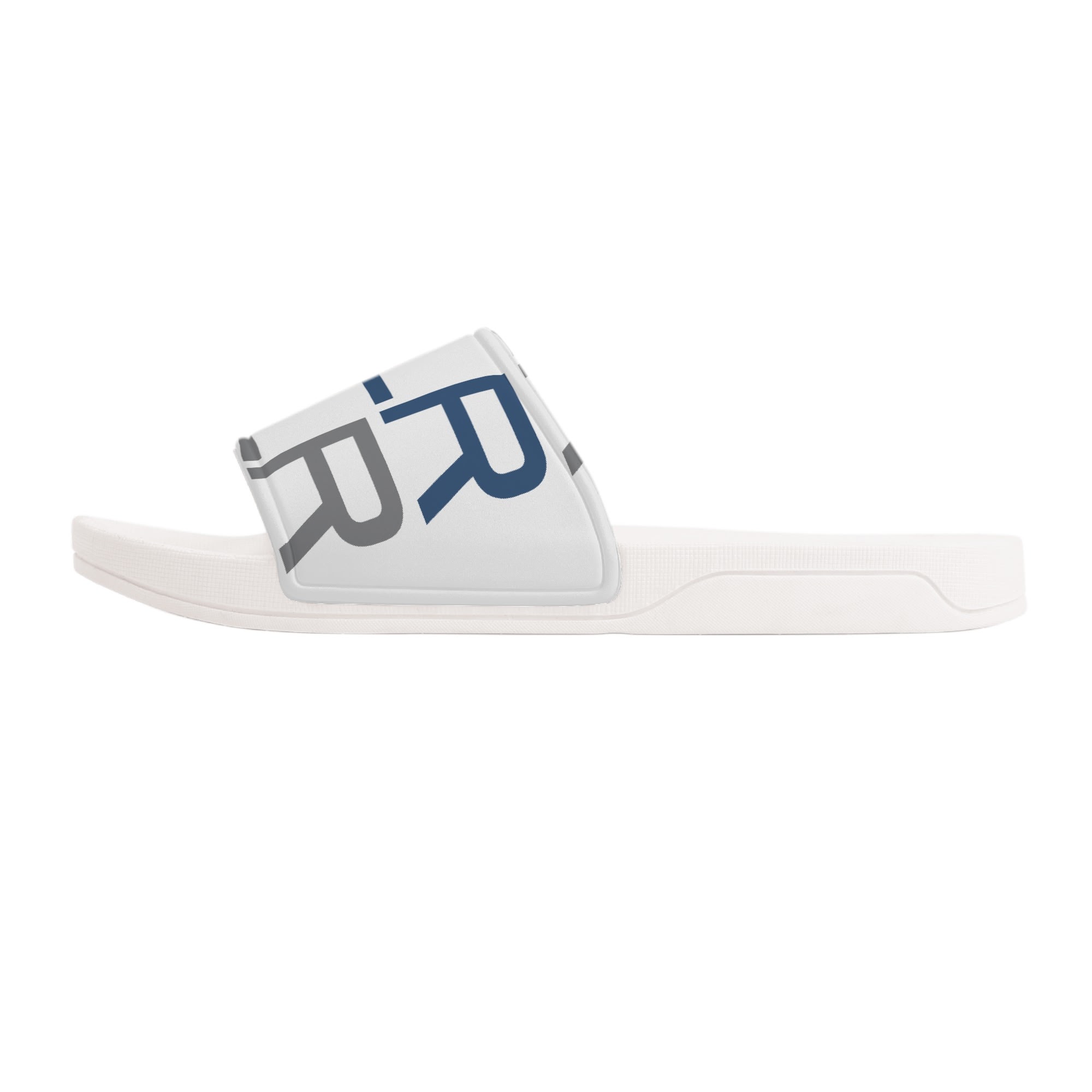 SLR men's BLUE/GREY LOGO SANDALS - Image 3