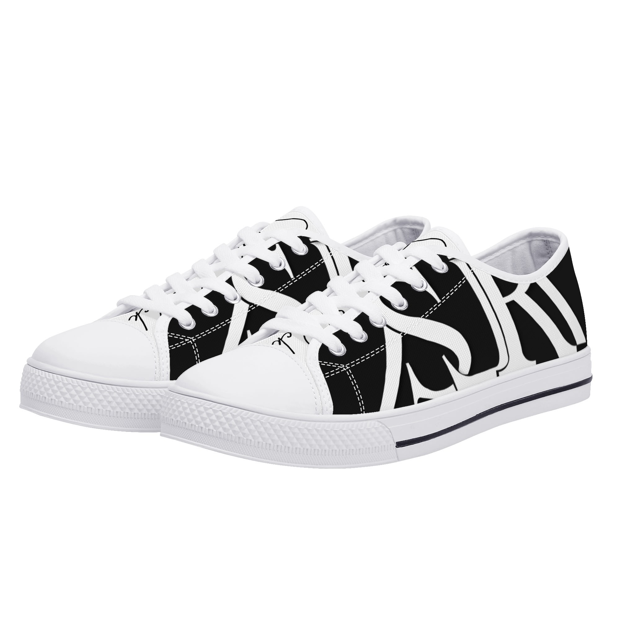 SLR Men BLACK/WHITE LOGO Low Top Shoes - Image 5