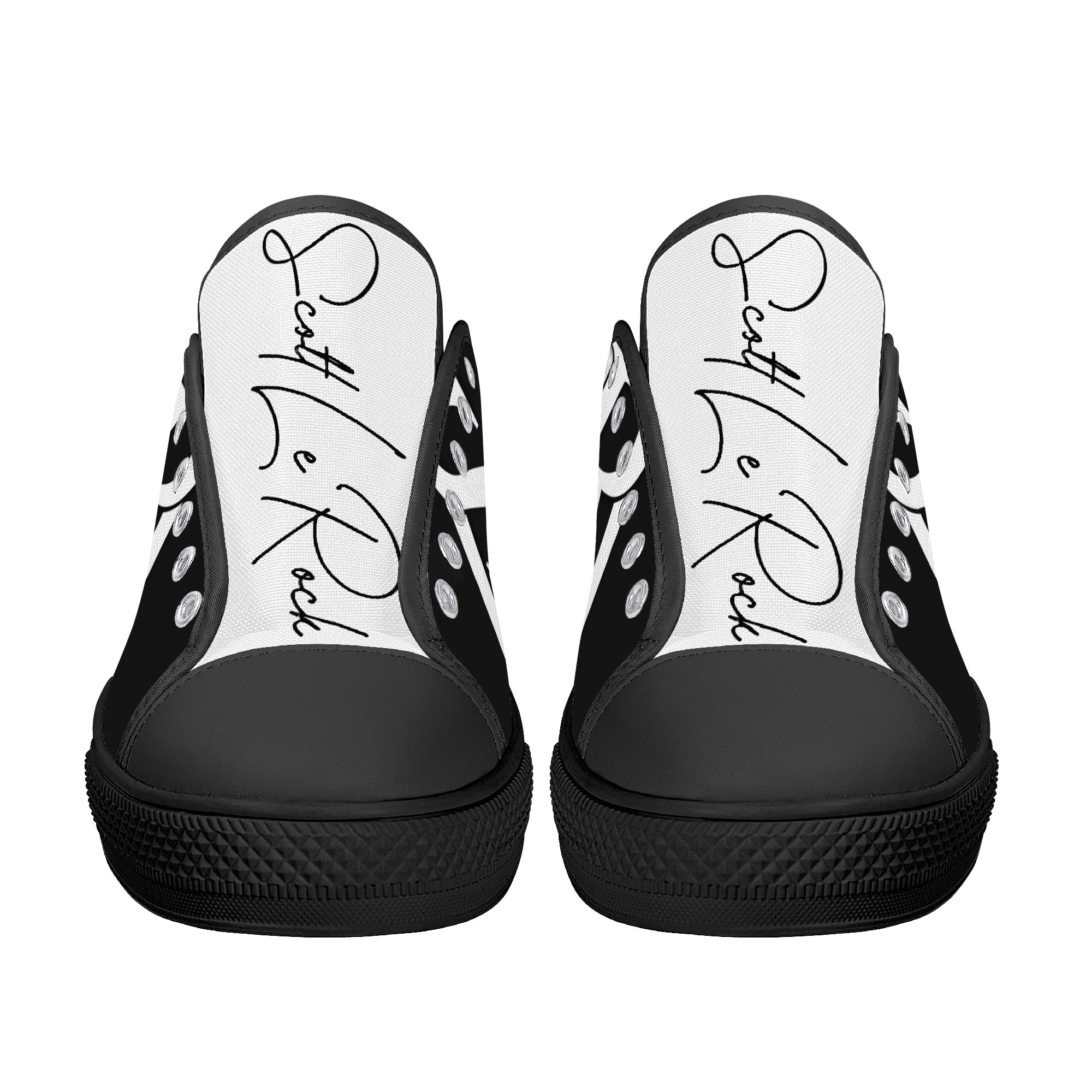 SLR Men BLACK/WHITE LOGO Low Top Shoes - Image 2