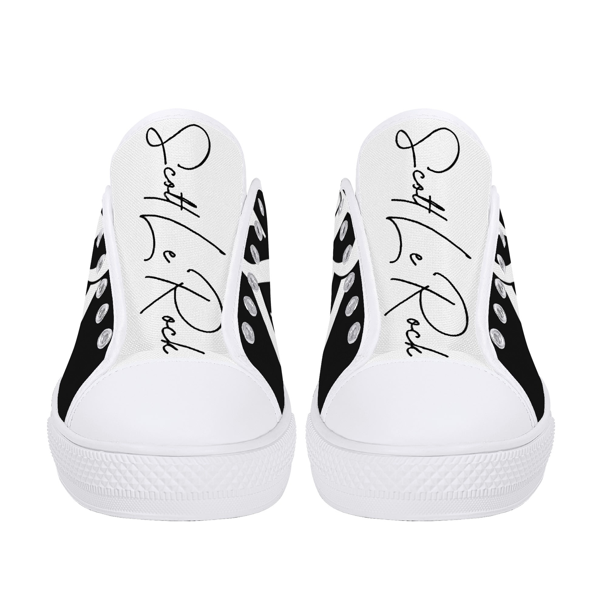 SLR Men BLACK/WHITE LOGO Low Top Shoes - Image 6