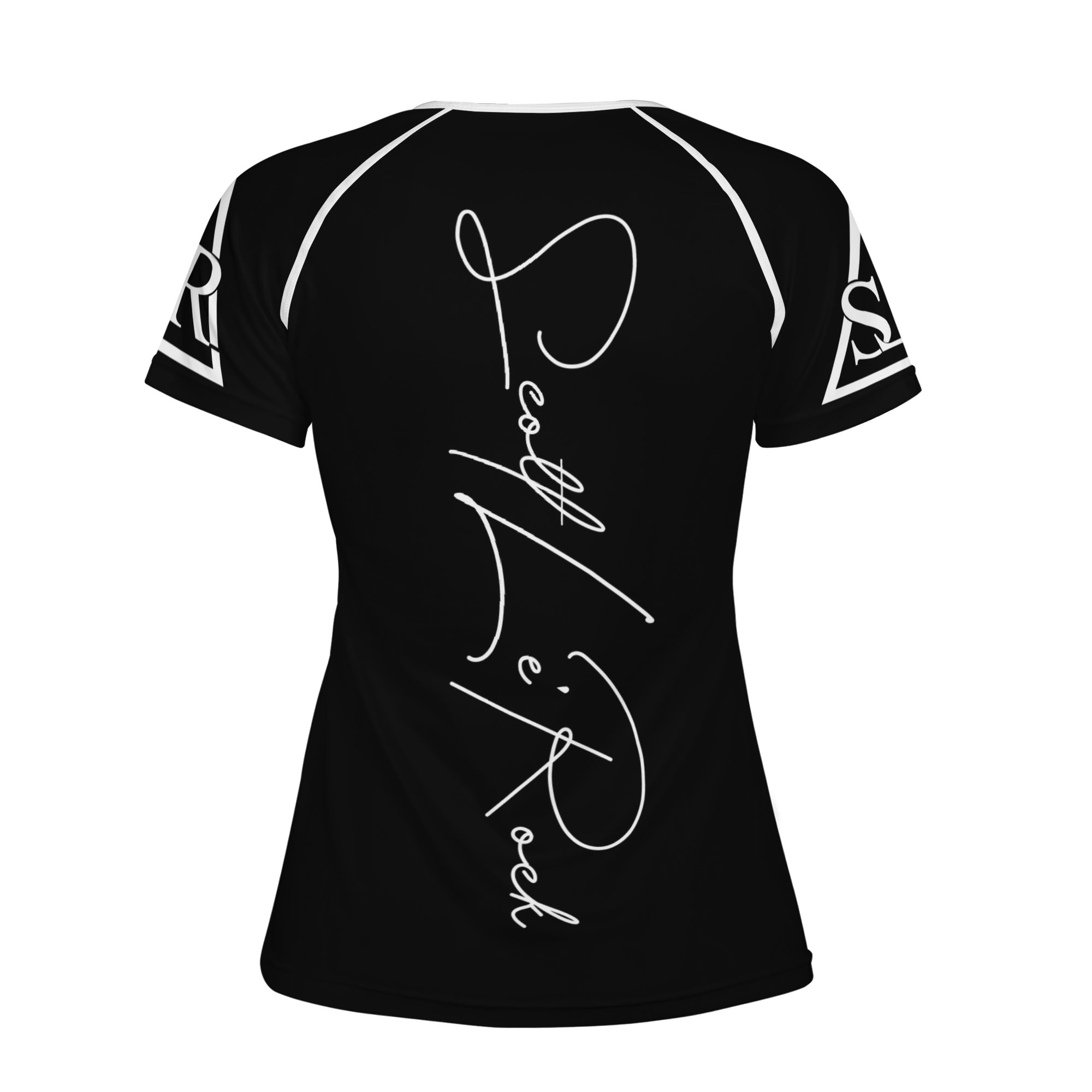 SLR WOMEN'S BLACK/WHITE ALL OVER TSHIRT - Image 2