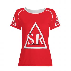 SLR WOMEN'S RED/WHITE ALL OVER TSHIRT